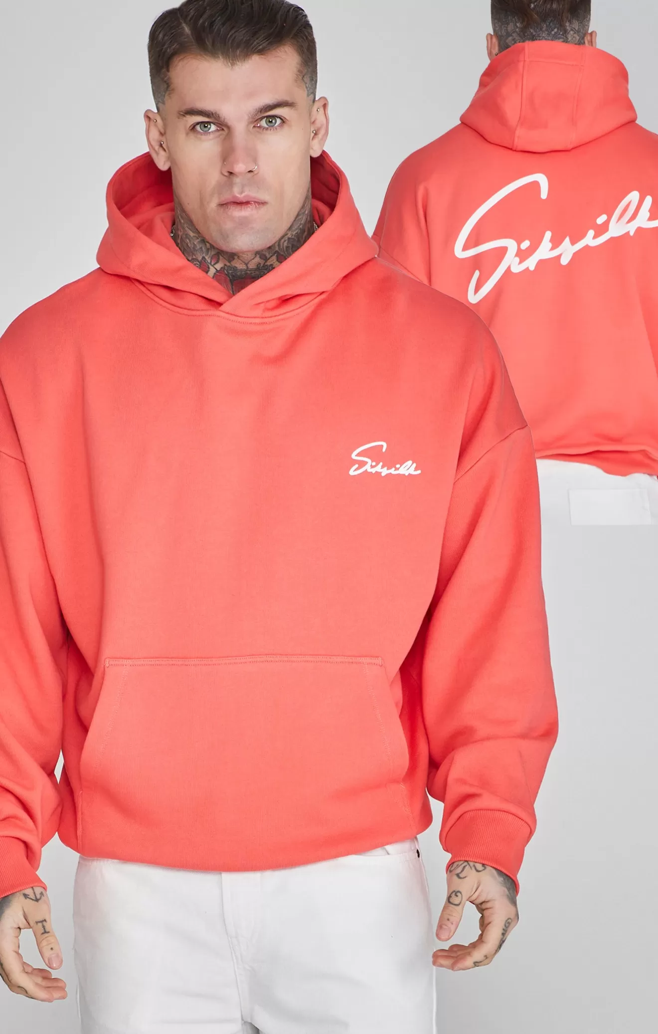 SikSilk Hoodies^Coral Script Hoodie