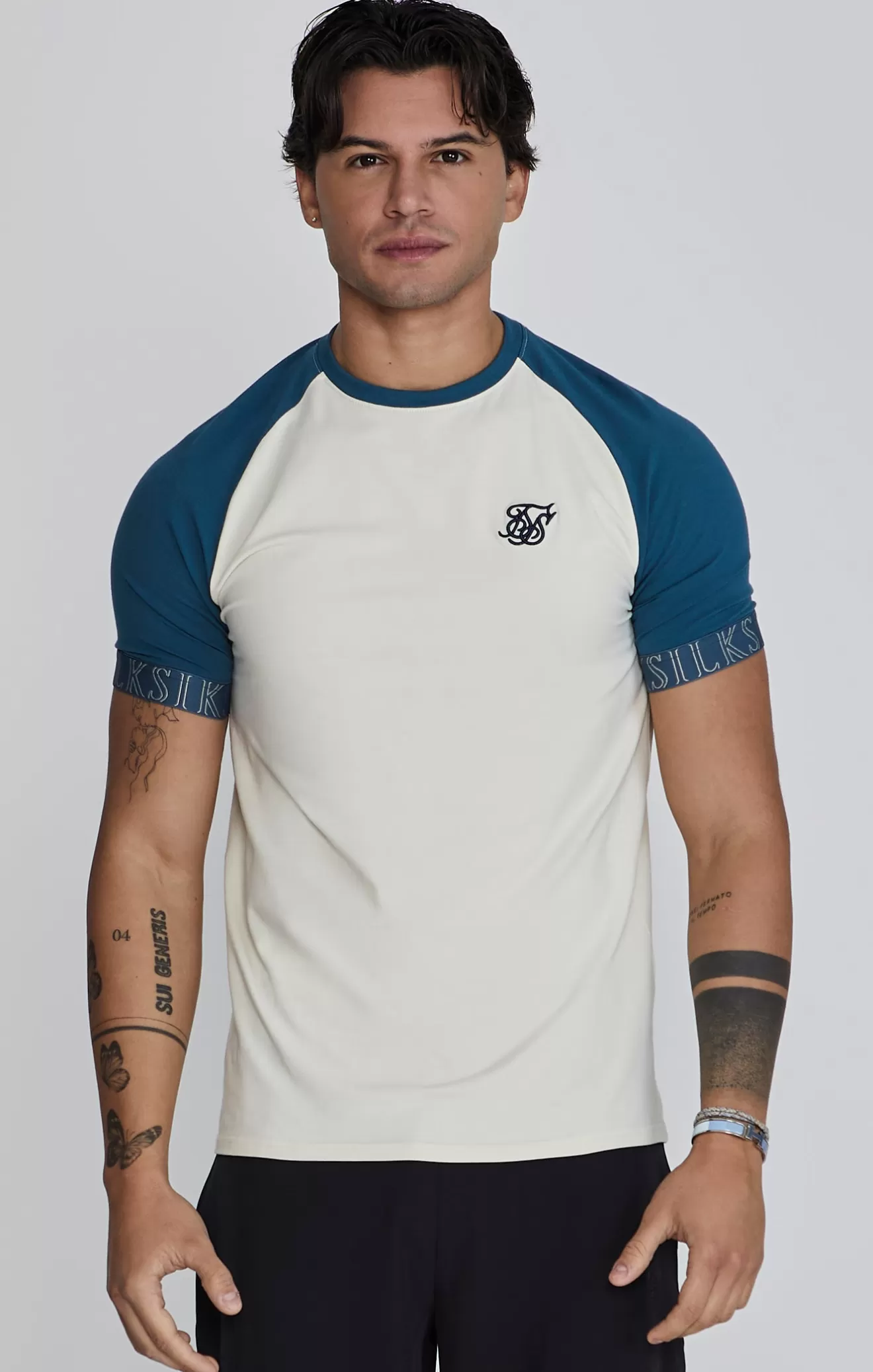 SikSilk T-Shirts^Ecru Blue Tech T-Shirt