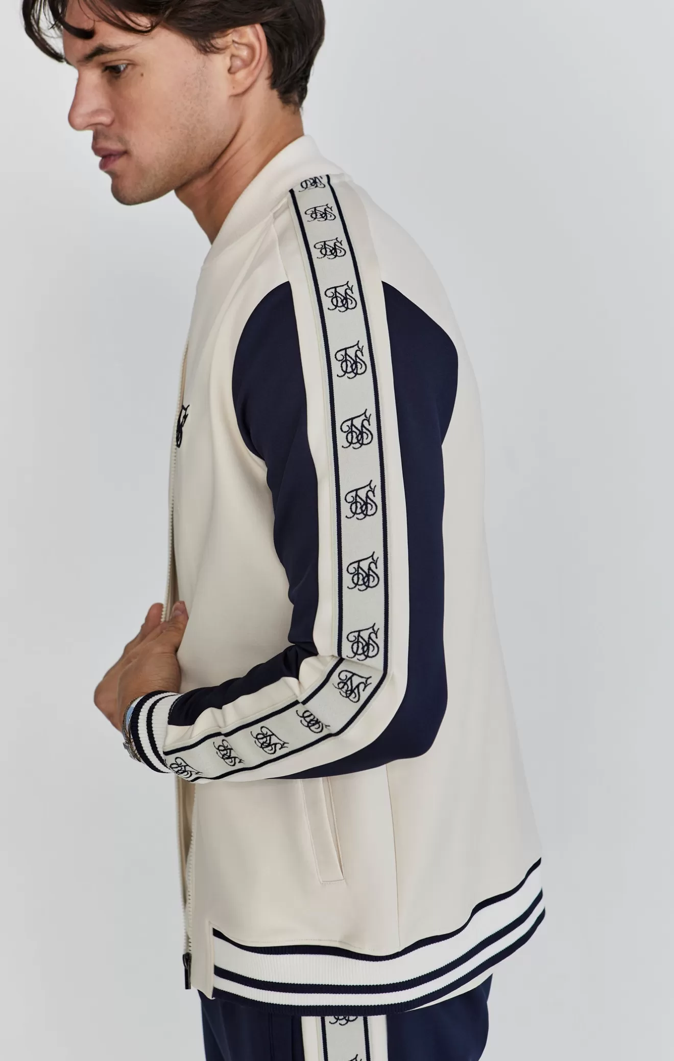 SikSilk Jackets^Ecru Bomber Jacket