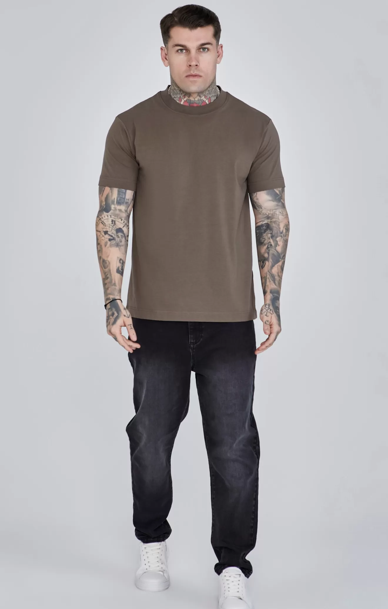 SikSilk T-Shirts^Ecru Brown Pack of 2 T-Shirts