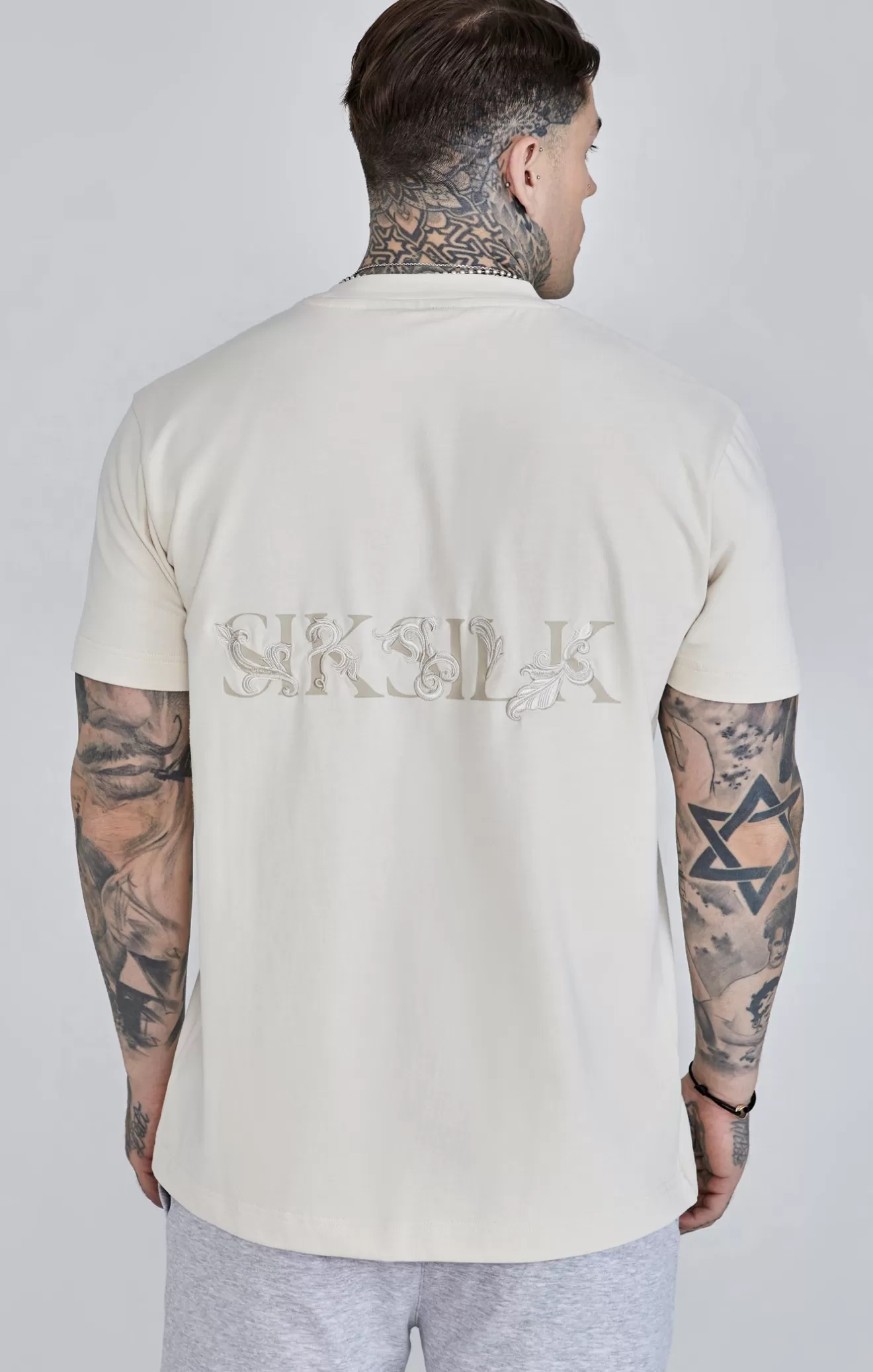 SikSilk T-Shirts^Ecru Filigree T-Shirt