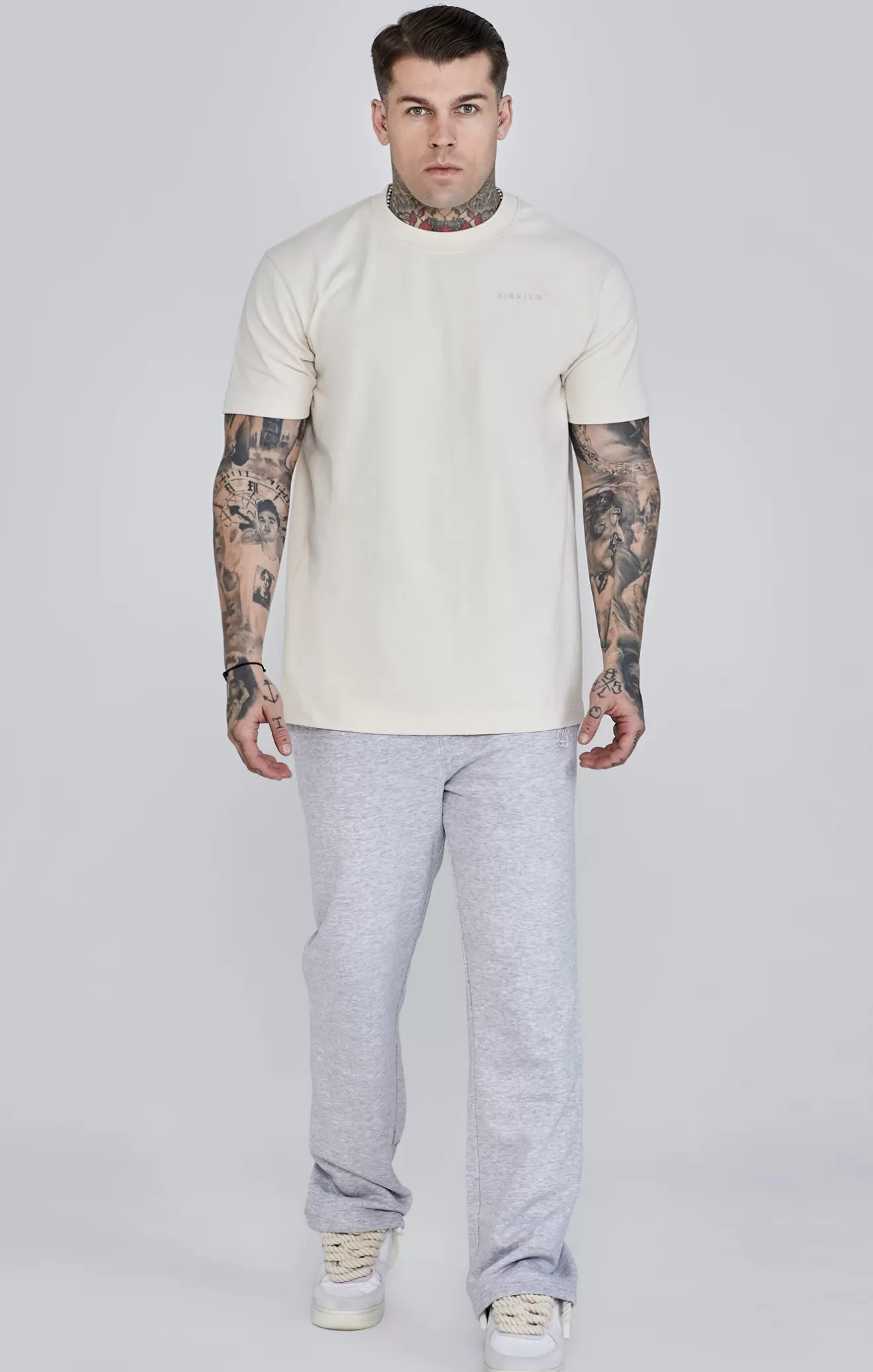 SikSilk T-Shirts^Ecru Filigree T-Shirt