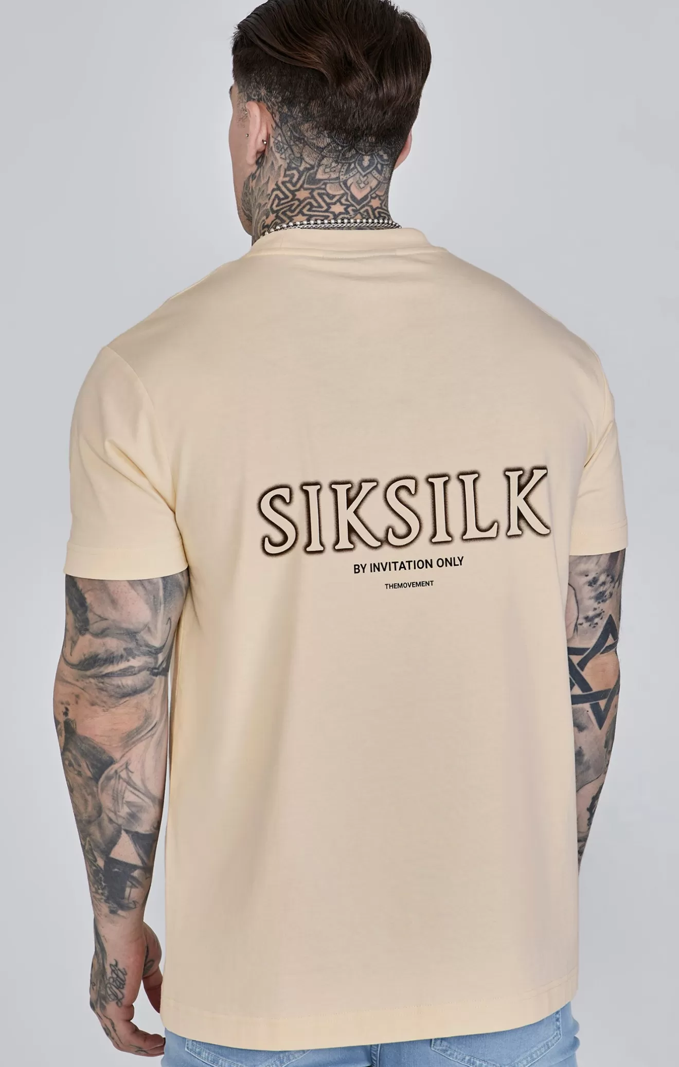 SikSilk T-Shirts^Ecru Graphic T-Shirt