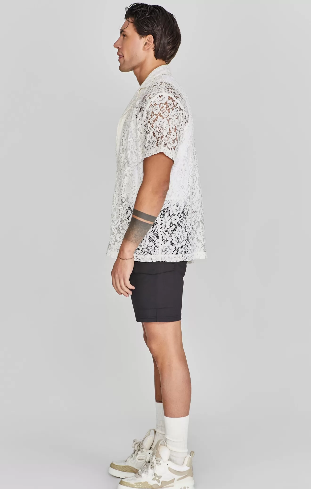 SikSilk Shirts^Ecru Lace Resort Shirt