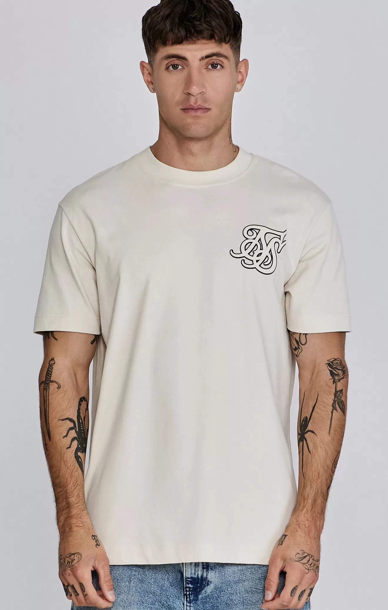 SikSilk T-Shirts^Ecru Logo T-Shirt