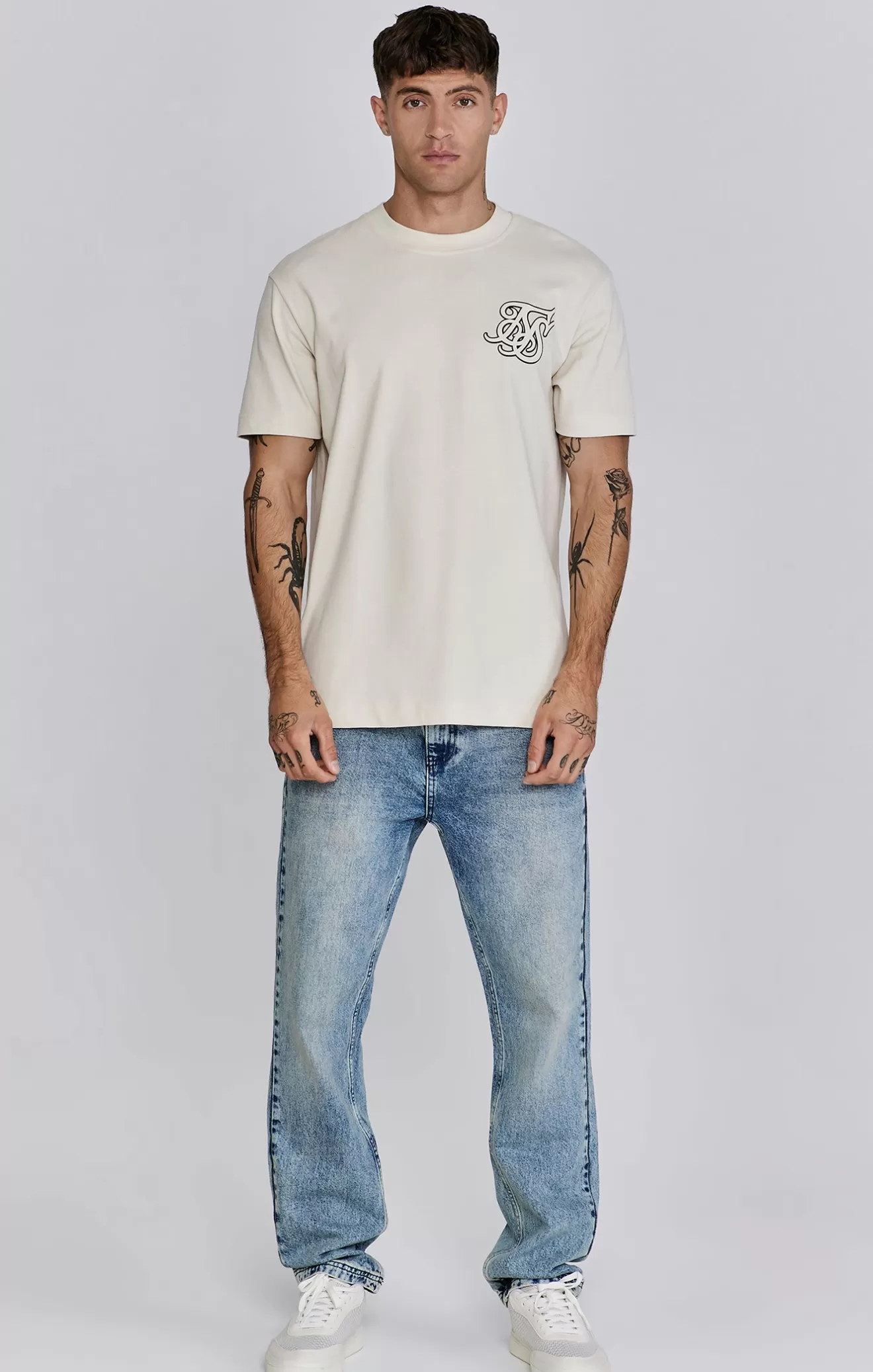 SikSilk T-Shirts^Ecru Logo T-Shirt