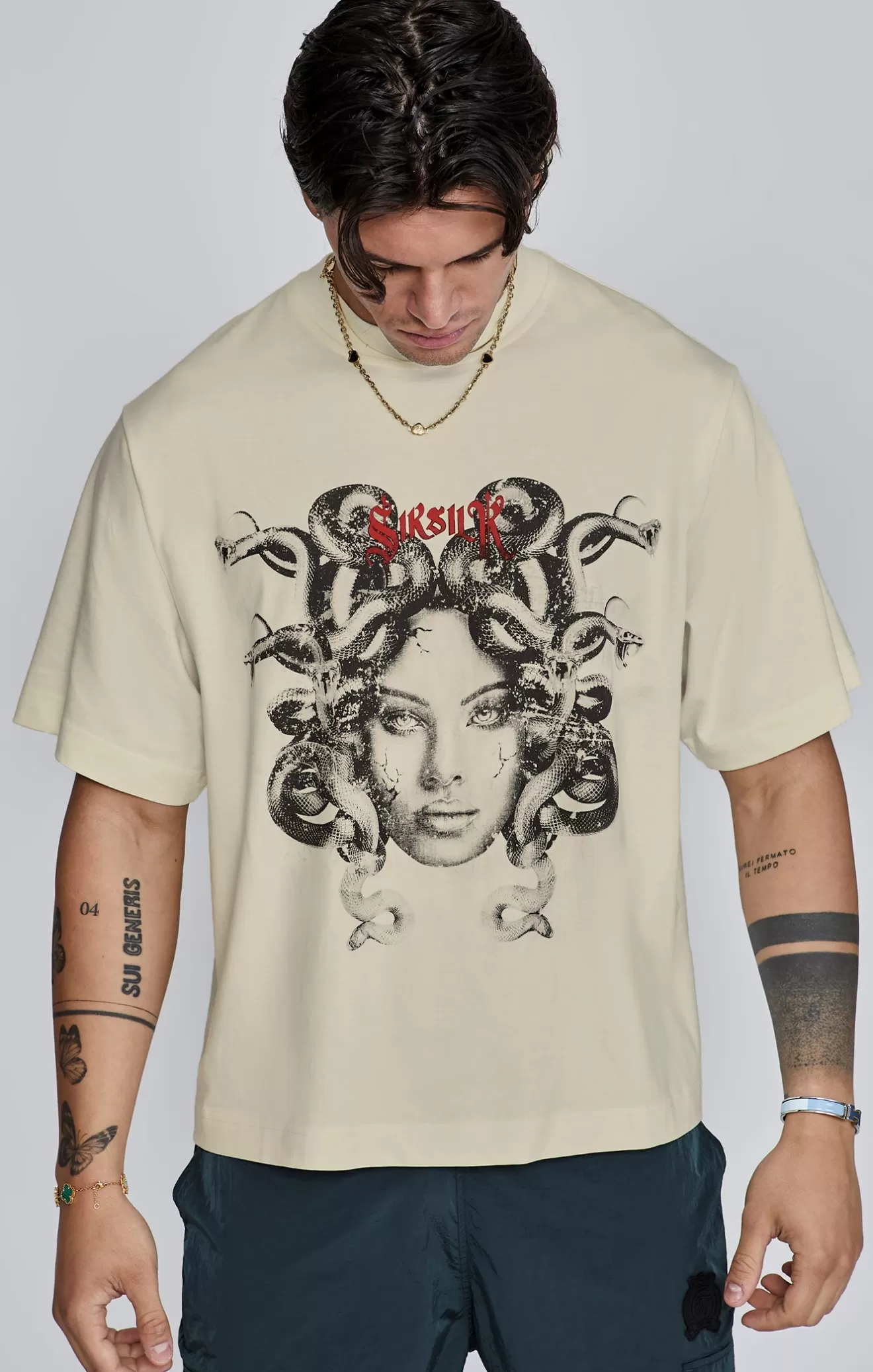 SikSilk T-Shirts^Ecru Medusa T-Shirt