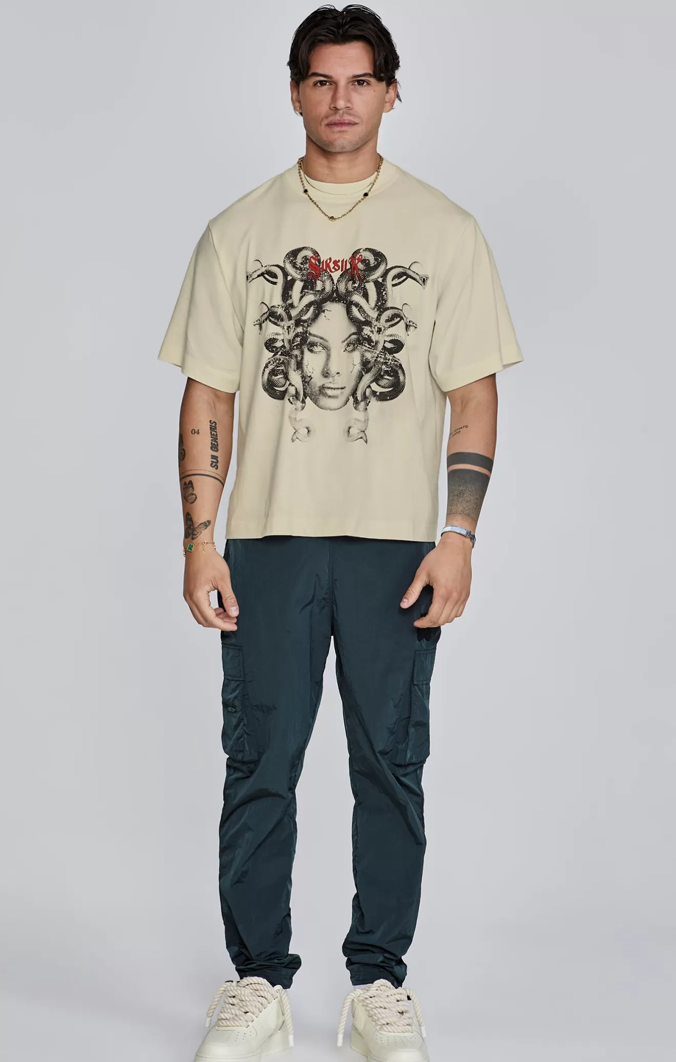 SikSilk T-Shirts^Ecru Medusa T-Shirt