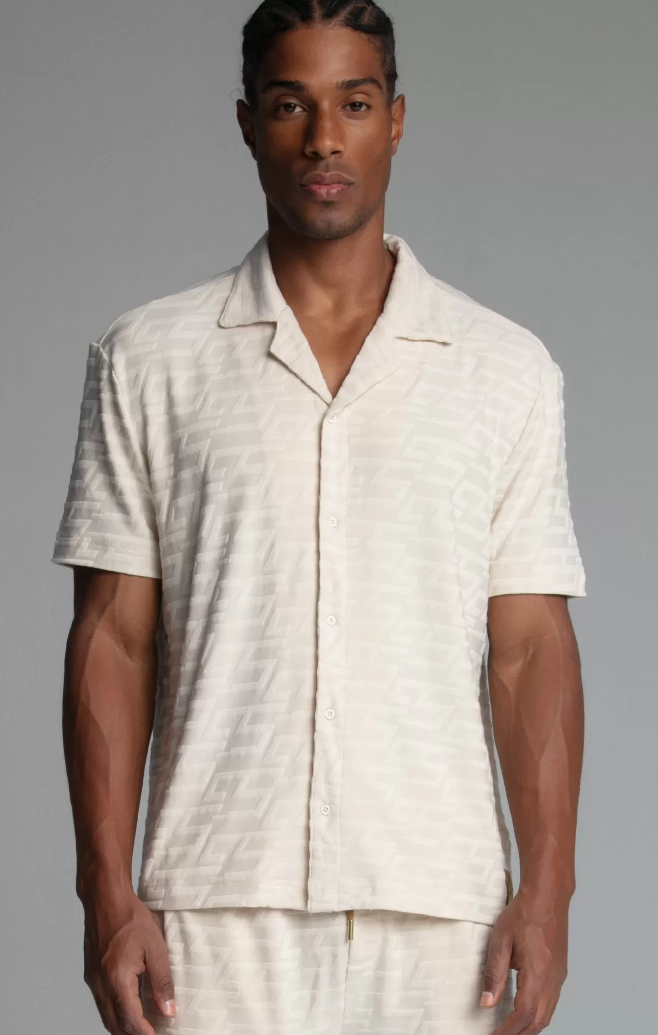 SikSilk Shirts^Ecru Towelling Shirt