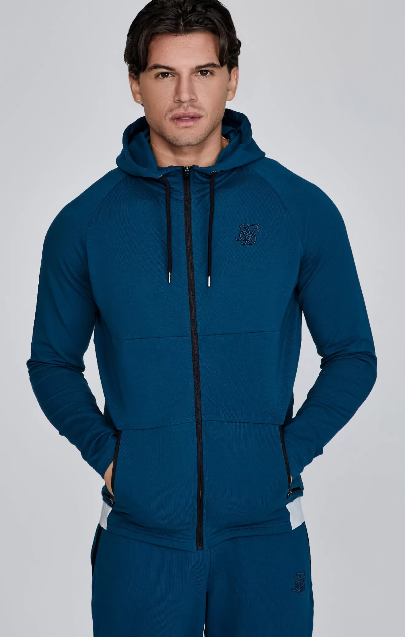 SikSilk Hoodies^Green Full Zip Hoodie