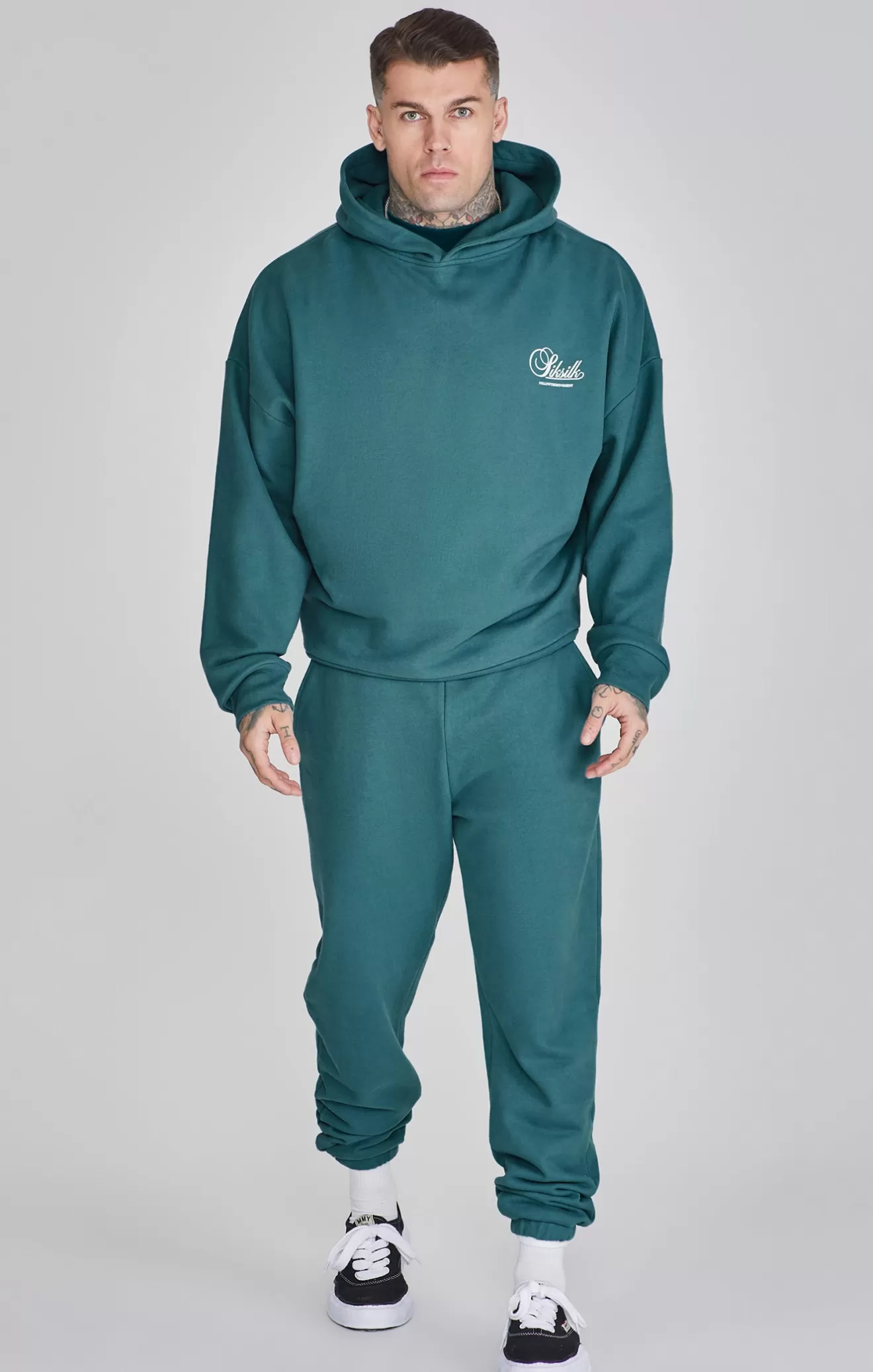 SikSilk Hoodies^Green Graphic Hoodie