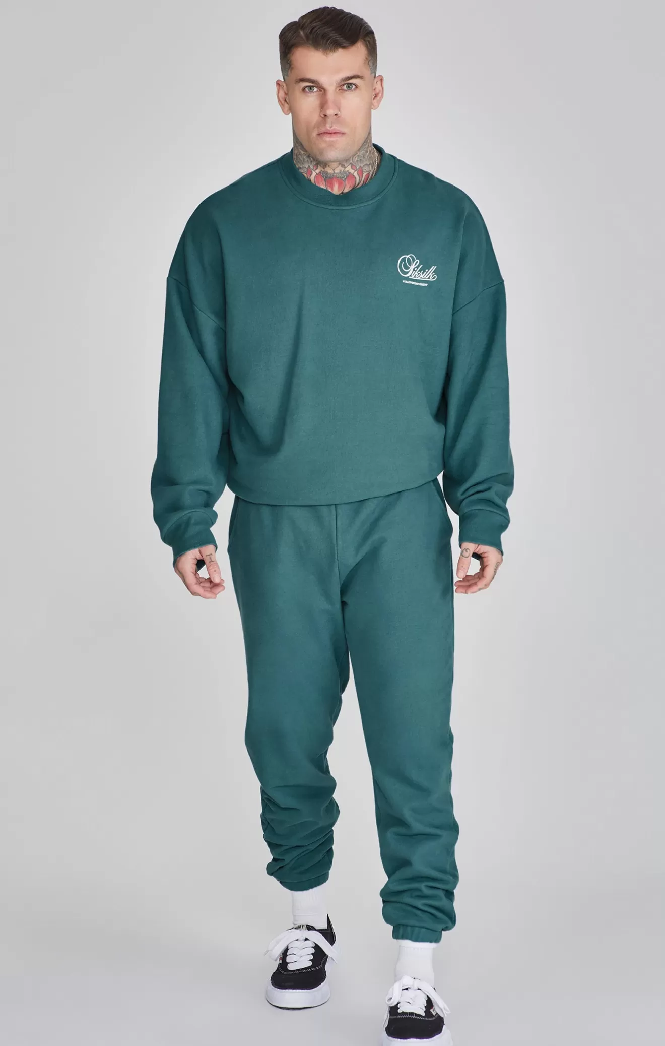 SikSilk Hoodies^Green Graphic Sweater
