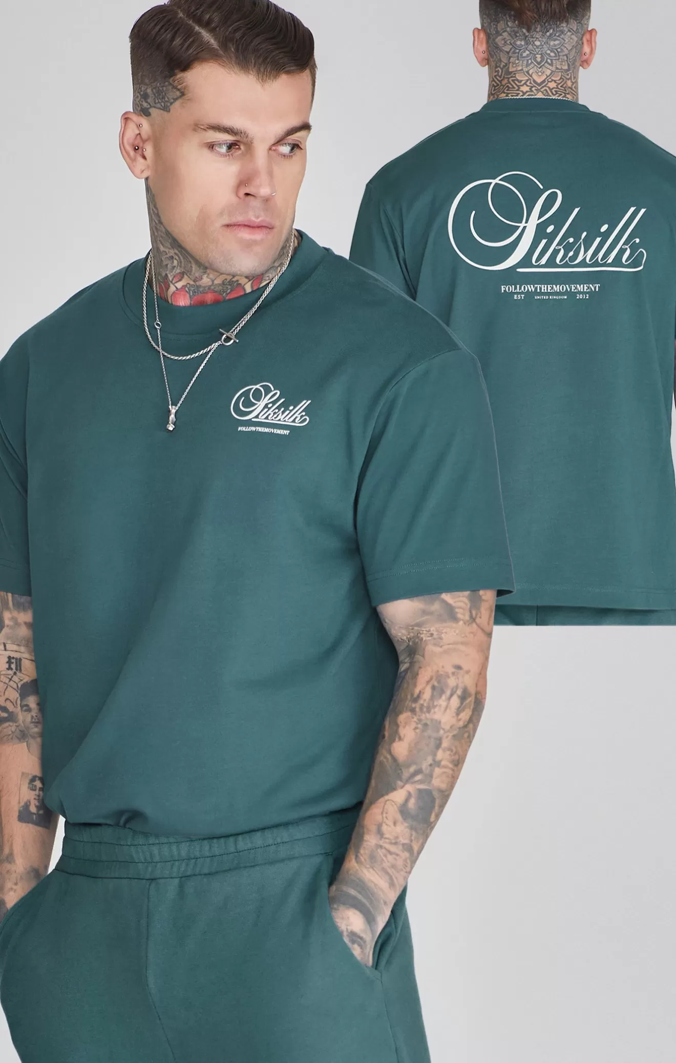SikSilk T-Shirts^Green Graphic T-Shirt