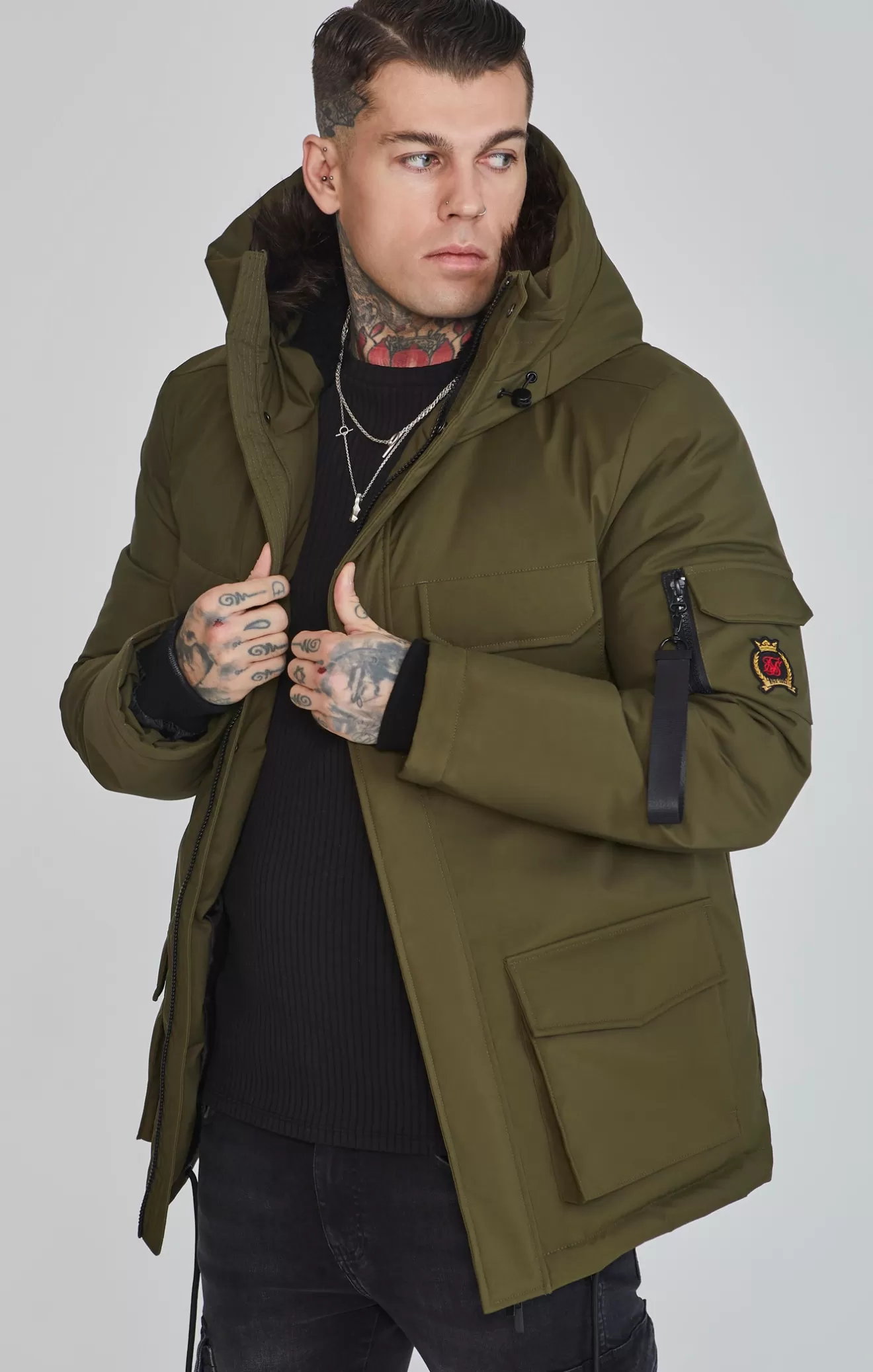 SikSilk Jackets^Green Parka