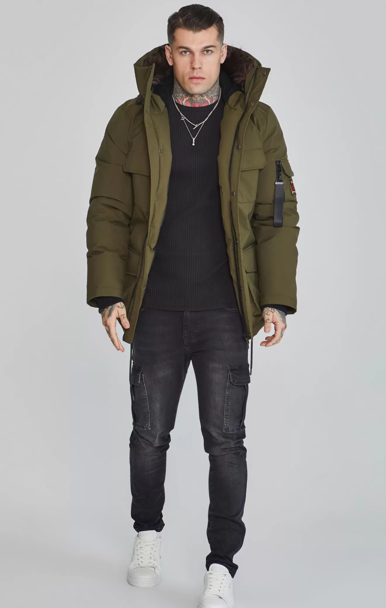 SikSilk Jackets^Green Parka