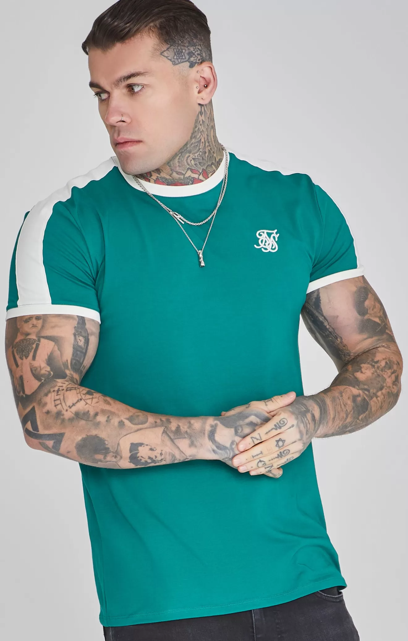 SikSilk T-Shirts^Green Ringer T-Shirt