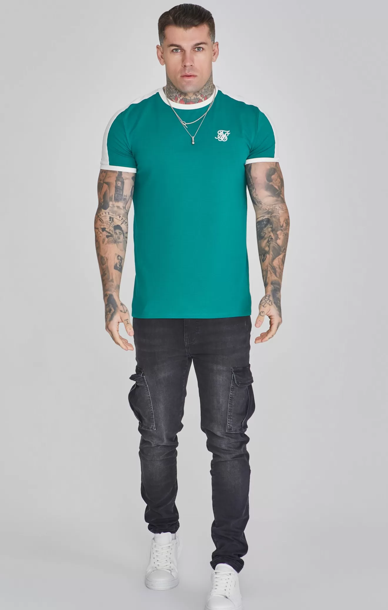 SikSilk T-Shirts^Green Ringer T-Shirt