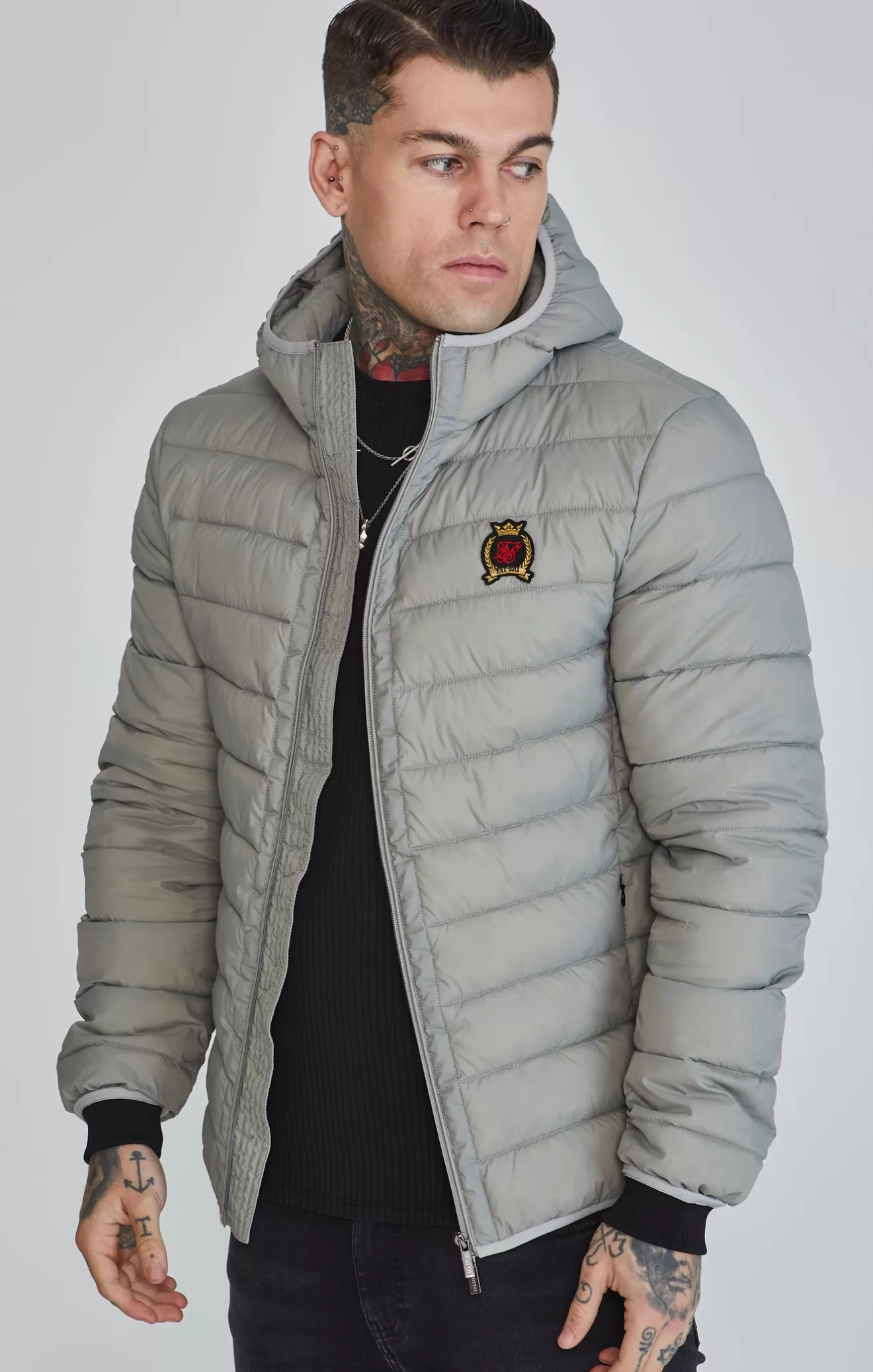 SikSilk Jackets^Grey Bubble Jacket