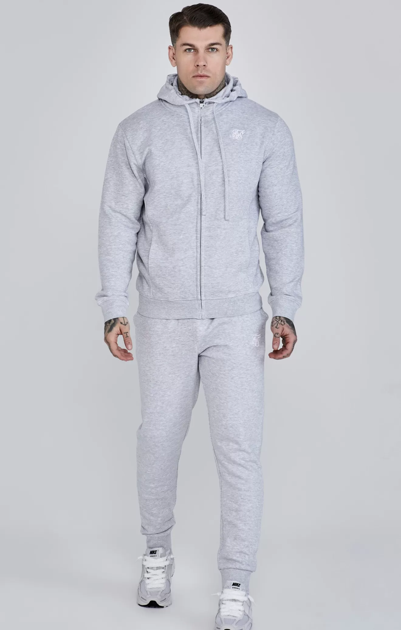 SikSilk Hoodies^Grey Essentials Full Zip Hoodie