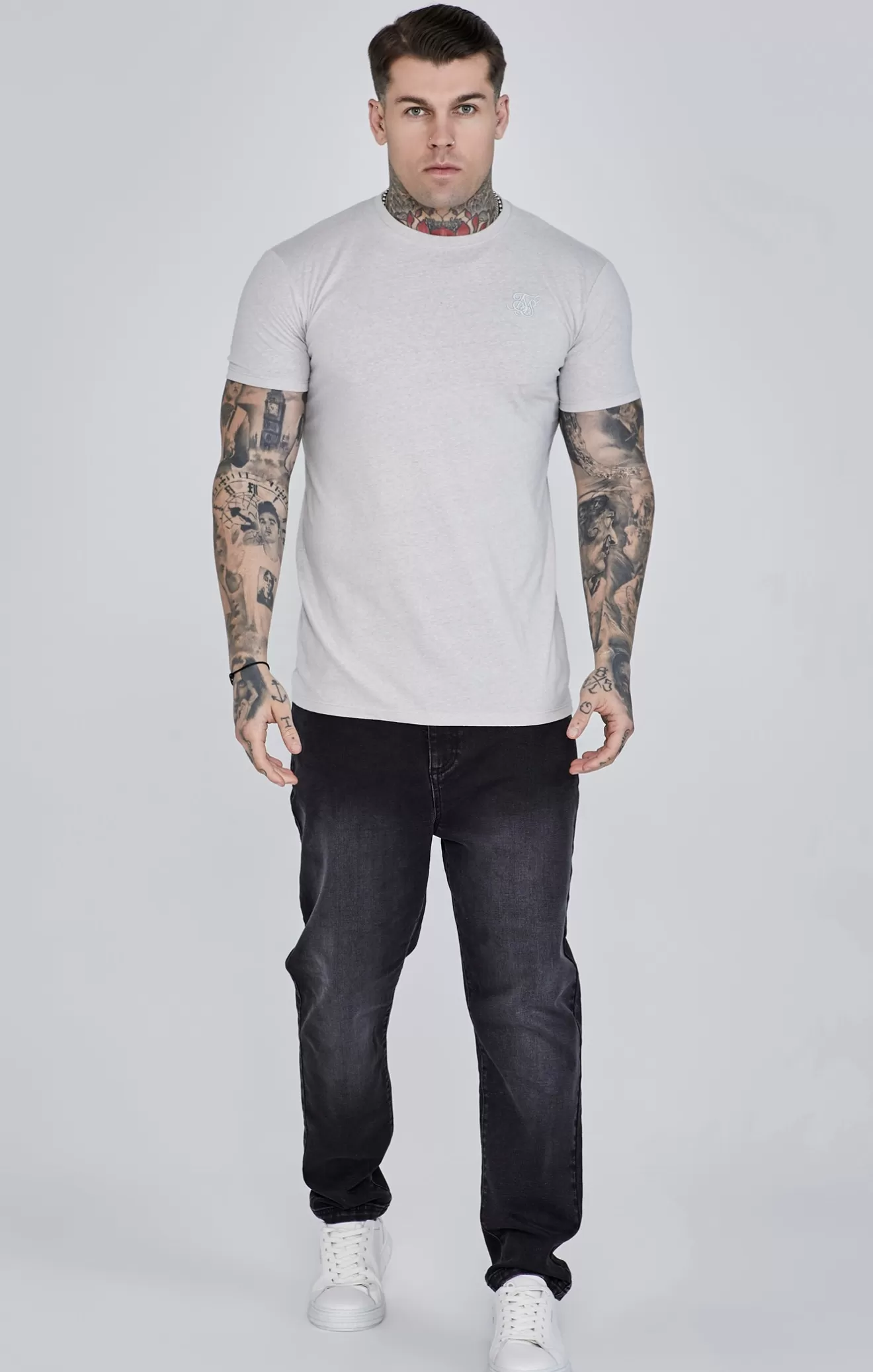 SikSilk T-Shirts^Grey Marl Marl T-Shirt