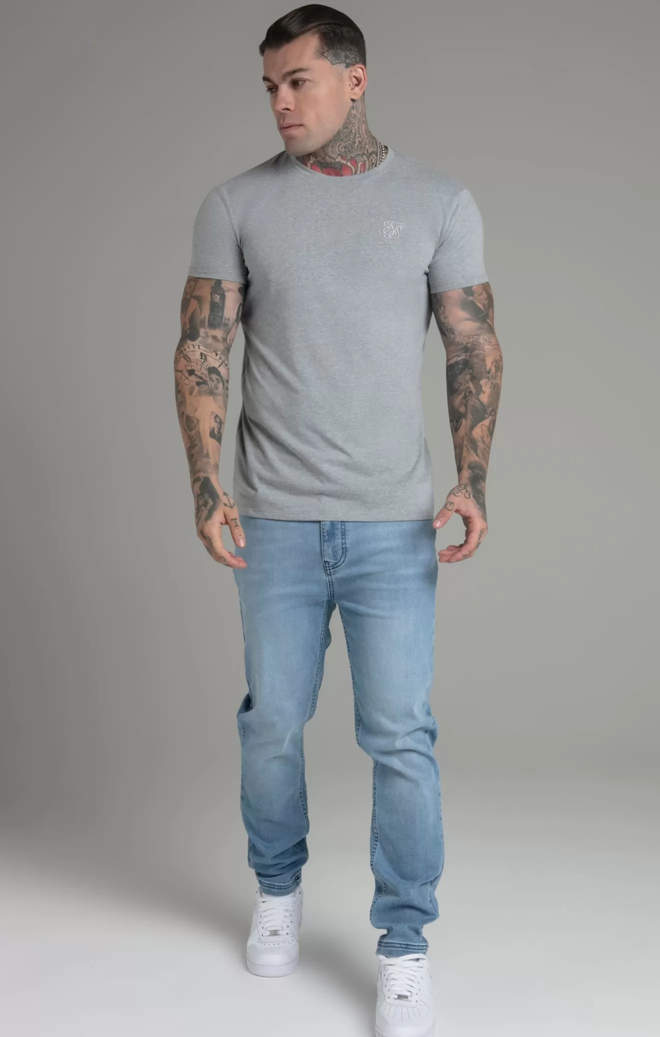 SikSilk T-Shirts^Grey Marl T-Shirt