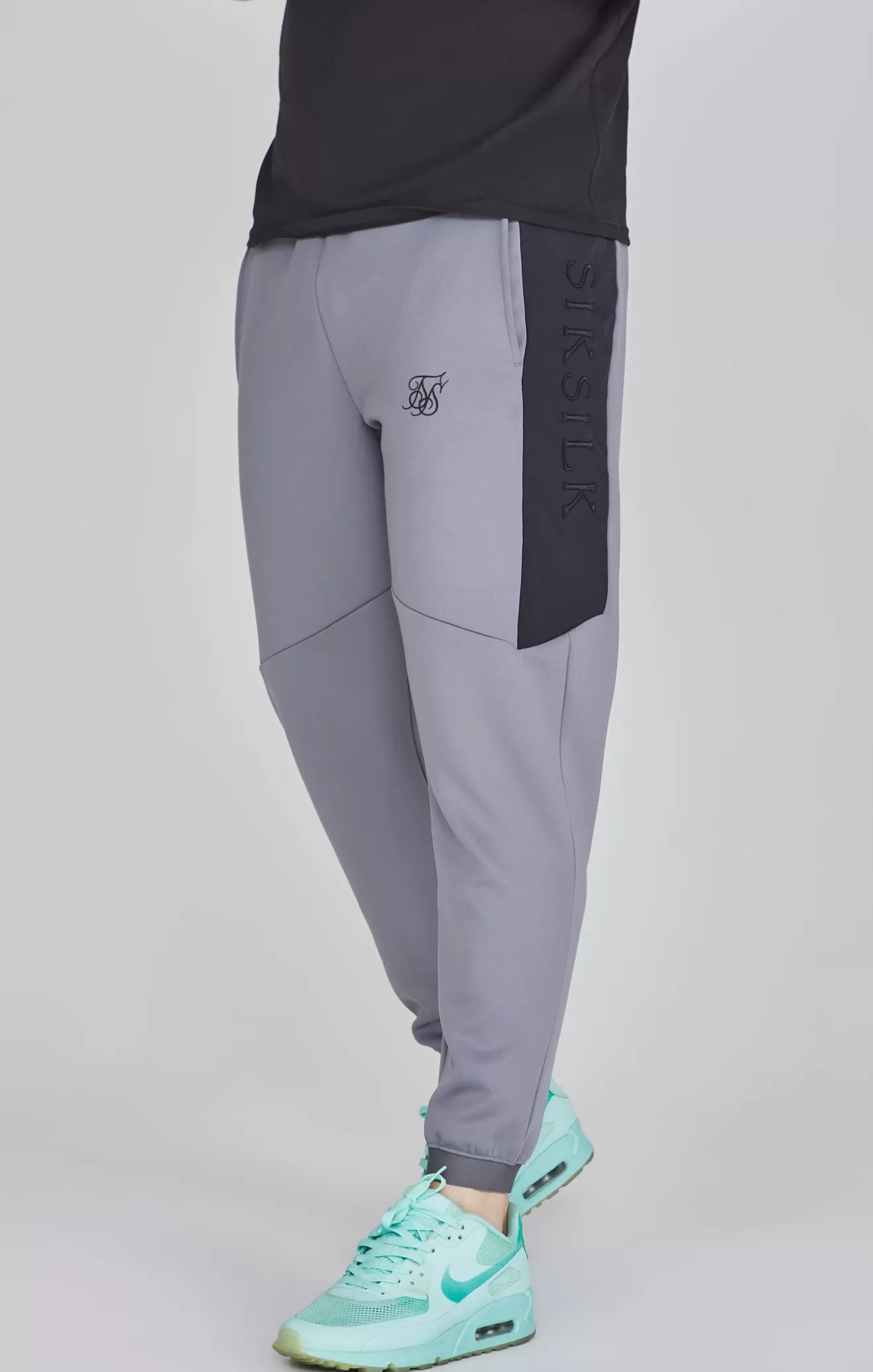 SikSilk Joggers^Grey Muscle Fit Joggers