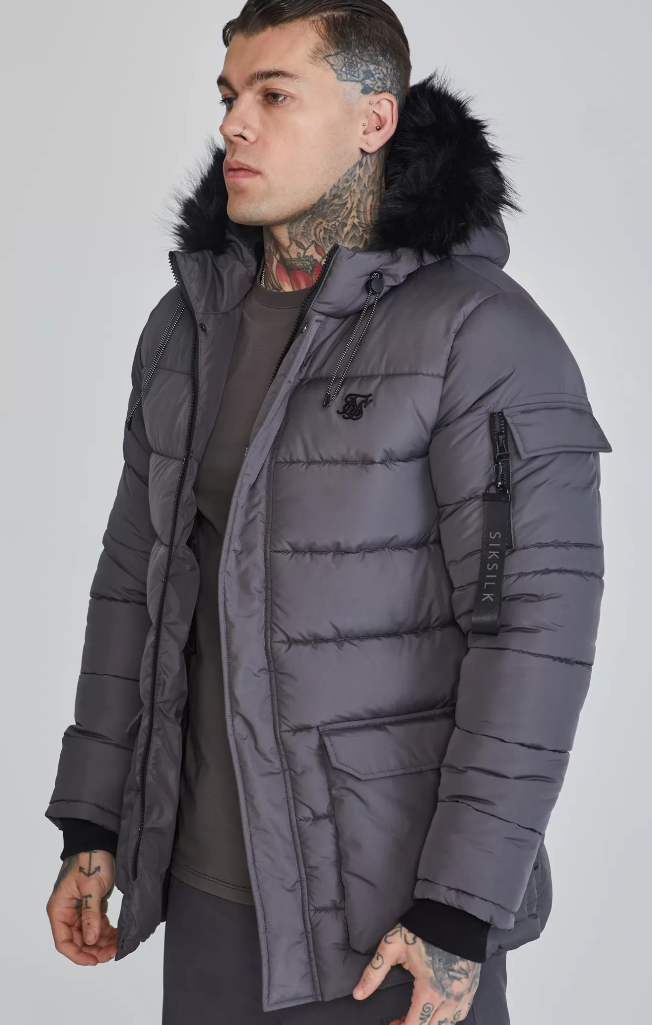 SikSilk Jackets^Grey Parka
