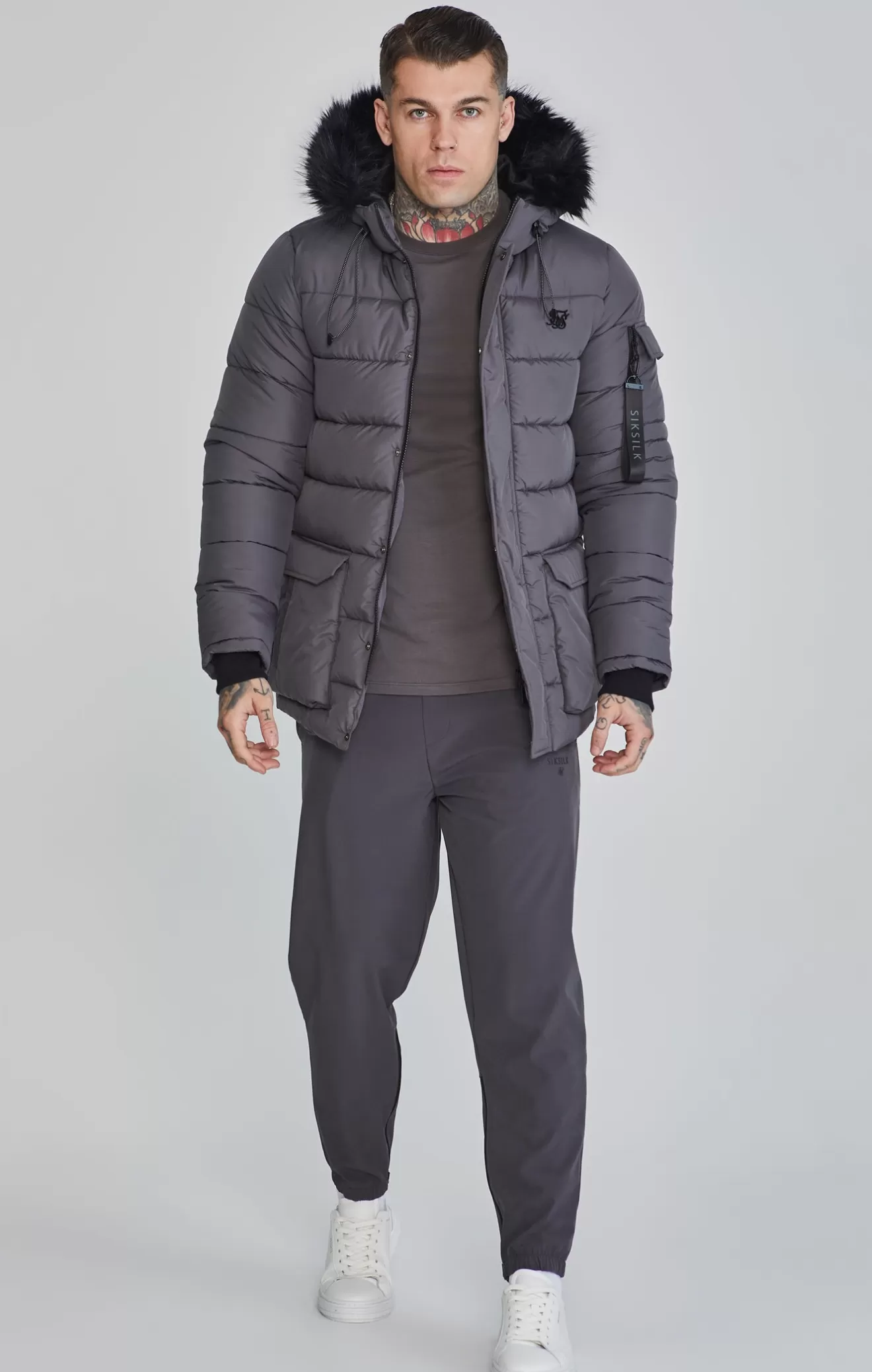 SikSilk Jackets^Grey Parka