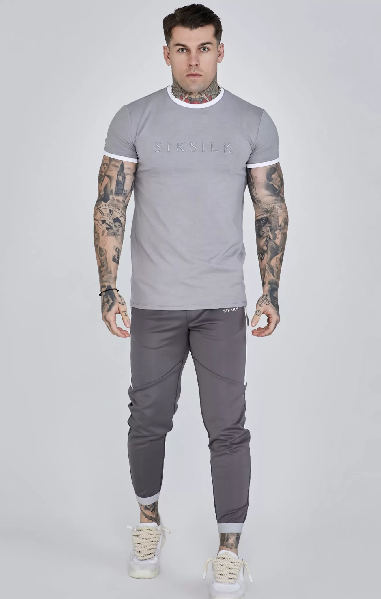 SikSilk T-Shirts^Grey Ringer T-Shirt
