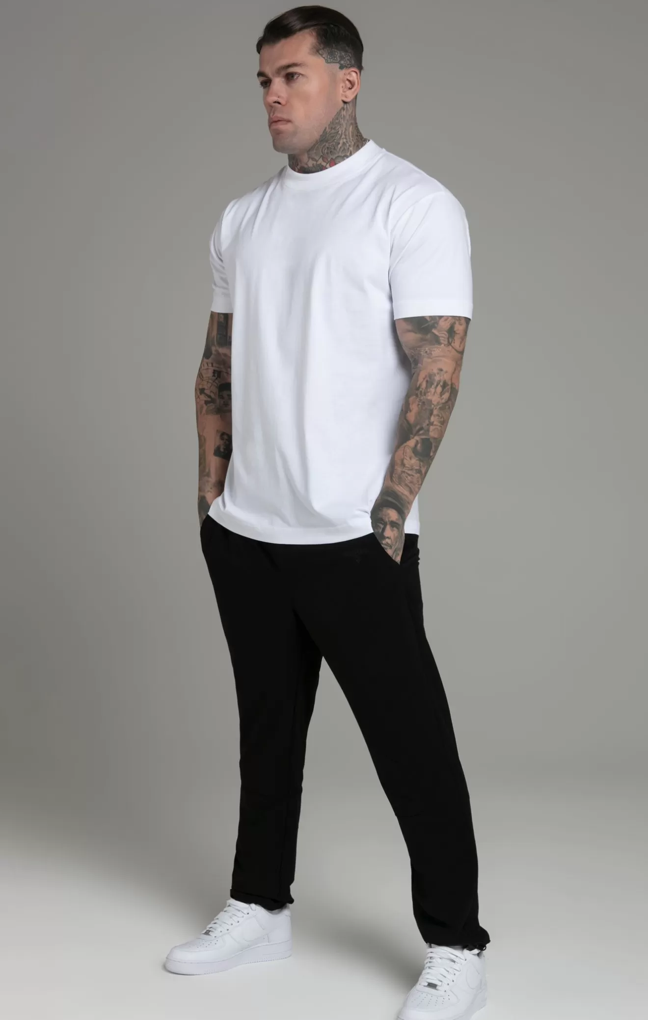 SikSilk T-Shirts^Grey White Pack of 2 T-Shirts