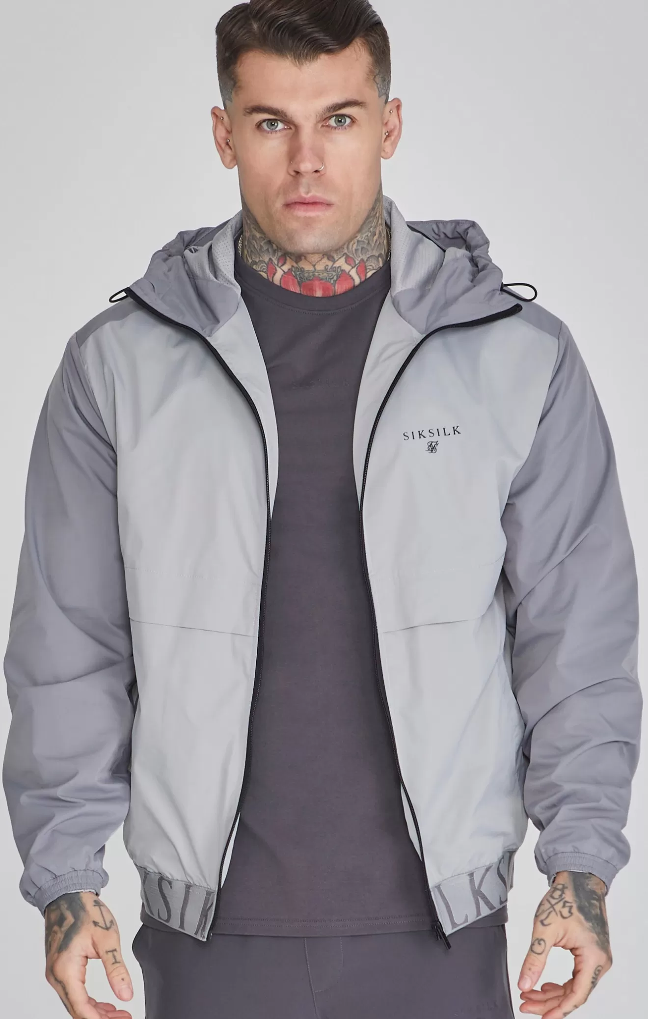 SikSilk Jackets^Grey Windbreaker