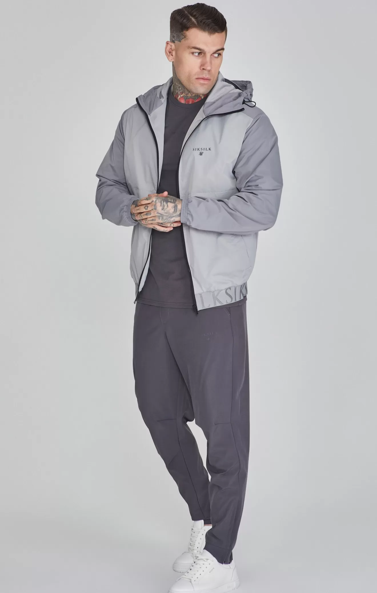 SikSilk Jackets^Grey Windbreaker