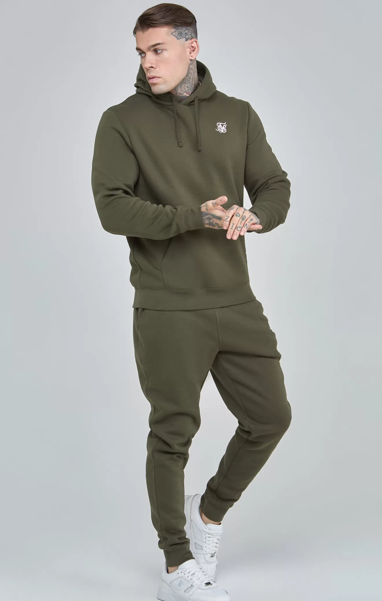 SikSilk Joggers^Khaki Essential Cuffed Jogger