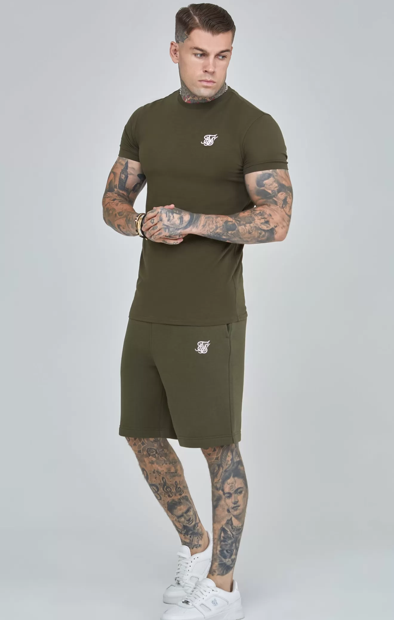 SikSilk Shorts^Khaki Essential Fleece Short
