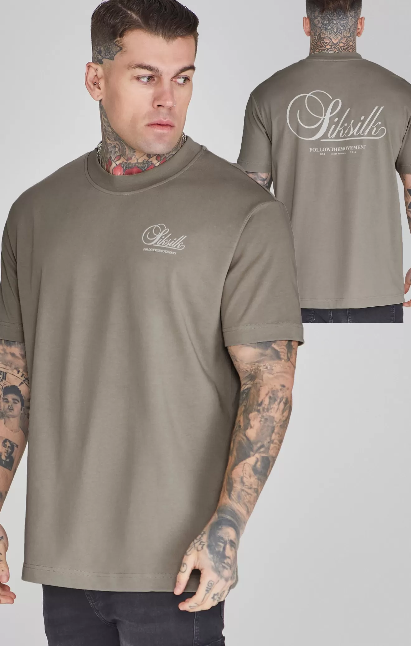 SikSilk T-Shirts^Khaki Graphic T-Shirt
