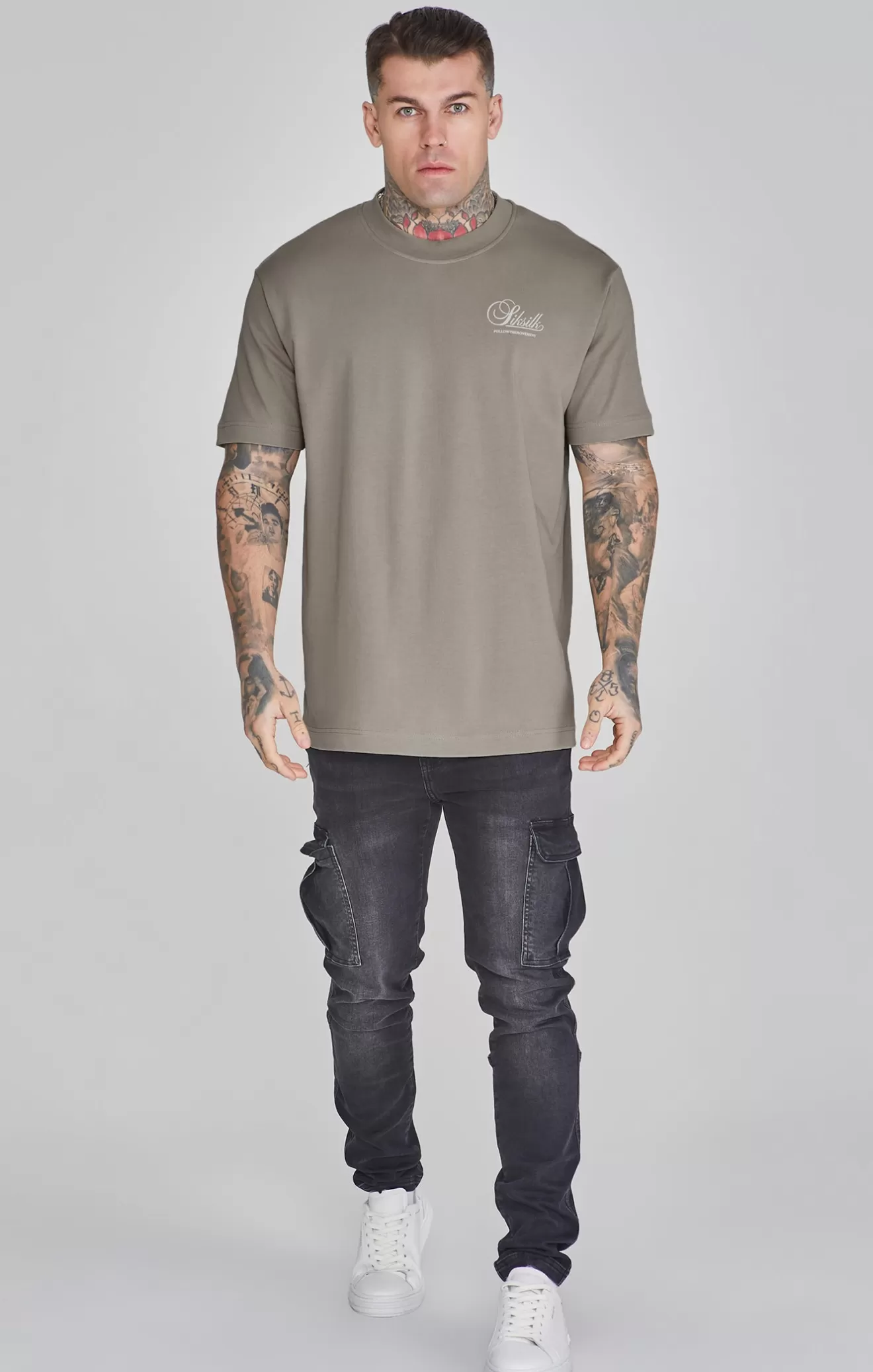 SikSilk T-Shirts^Khaki Graphic T-Shirt