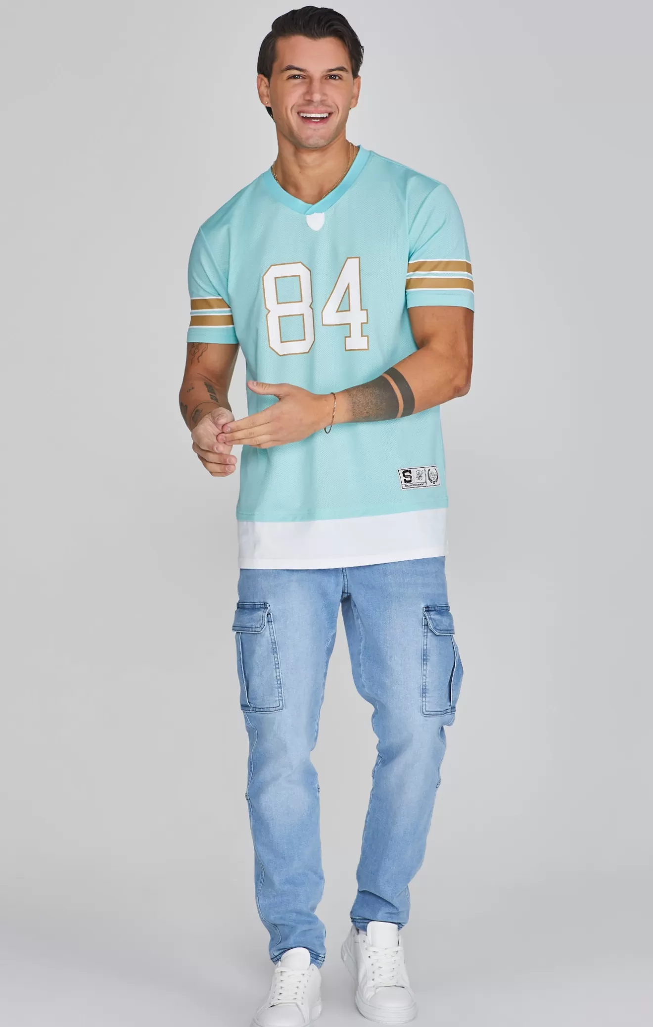 SikSilk Jeans^Mid Blue Cargo Jeans