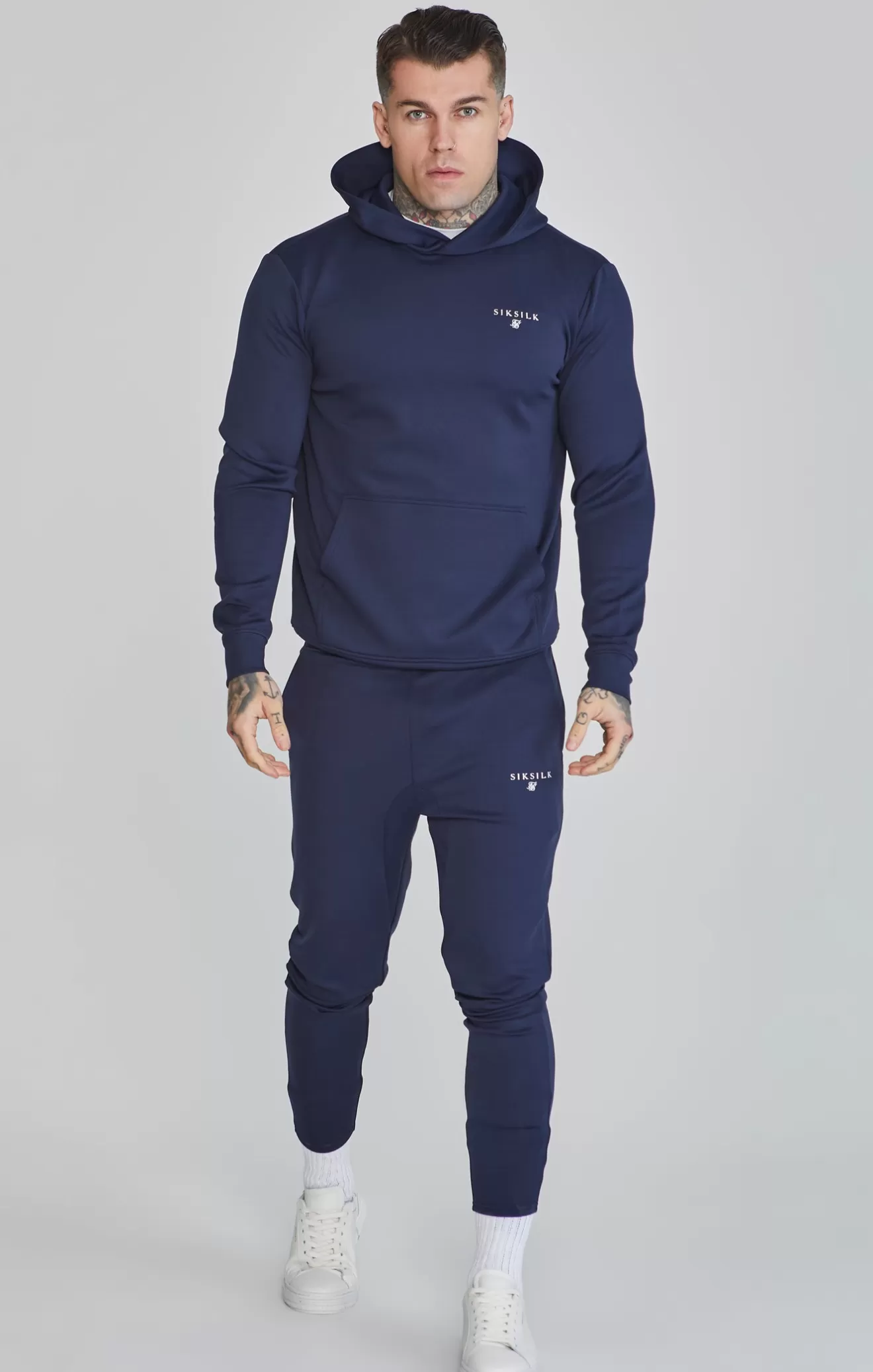 SikSilk Hoodies^Navy Essentials Poly Hoodie