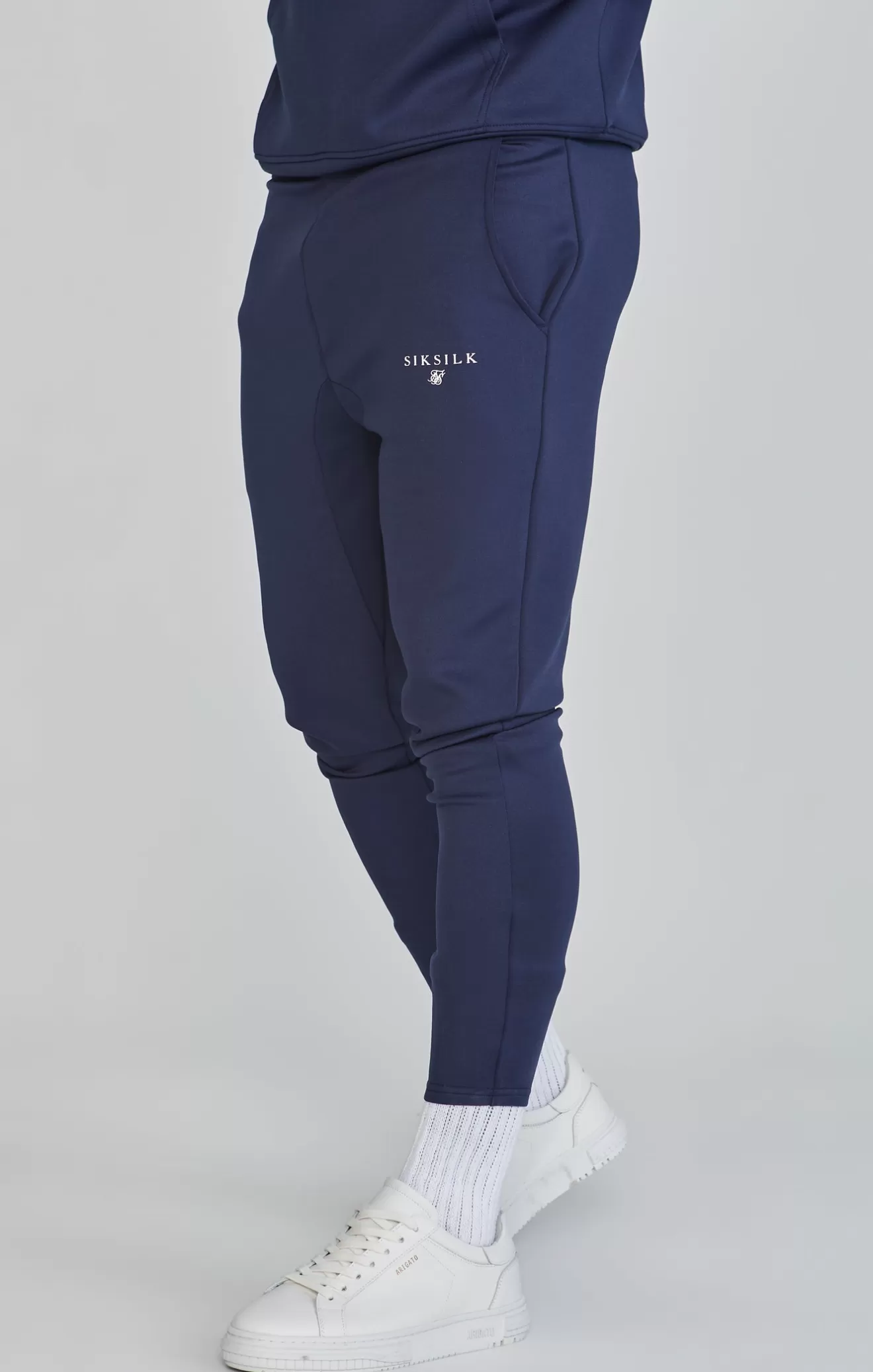SikSilk Joggers^Navy Essentials Poly Joggers