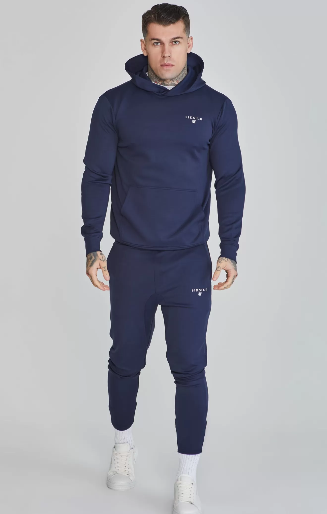 SikSilk Joggers^Navy Essentials Poly Joggers