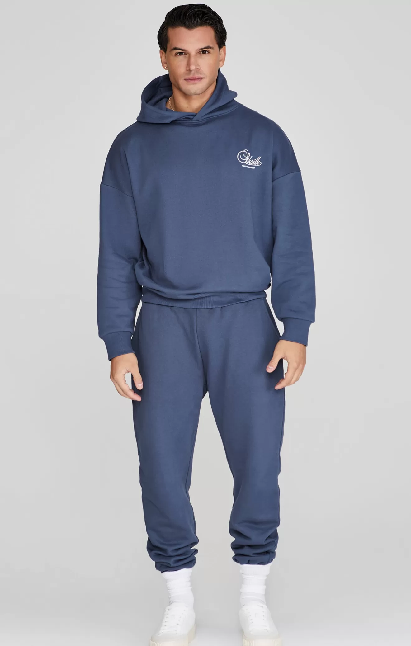 SikSilk Hoodies^Navy Graphic Hoodie
