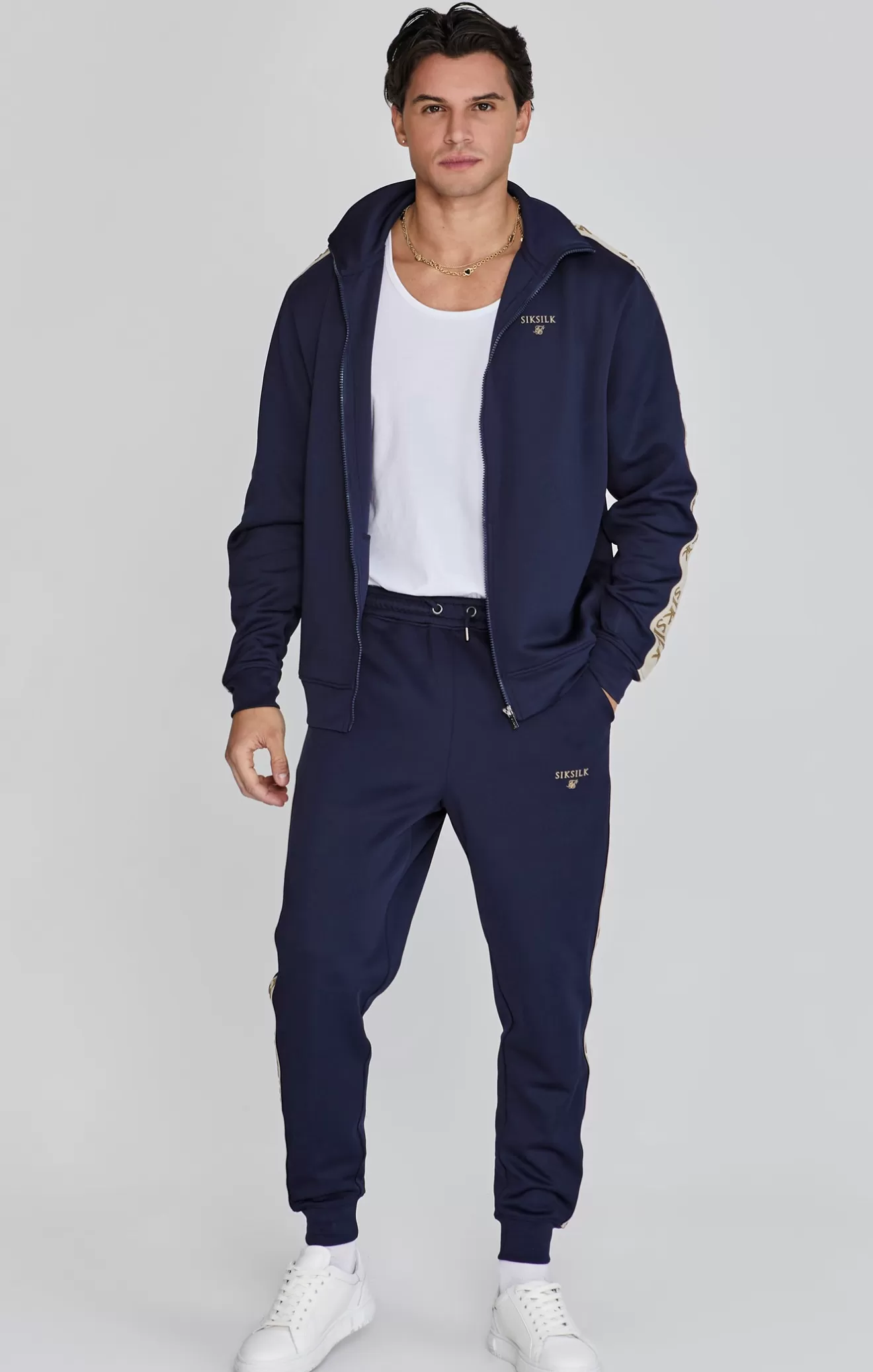 SikSilk Joggers^Navy Muscle Fit Joggers