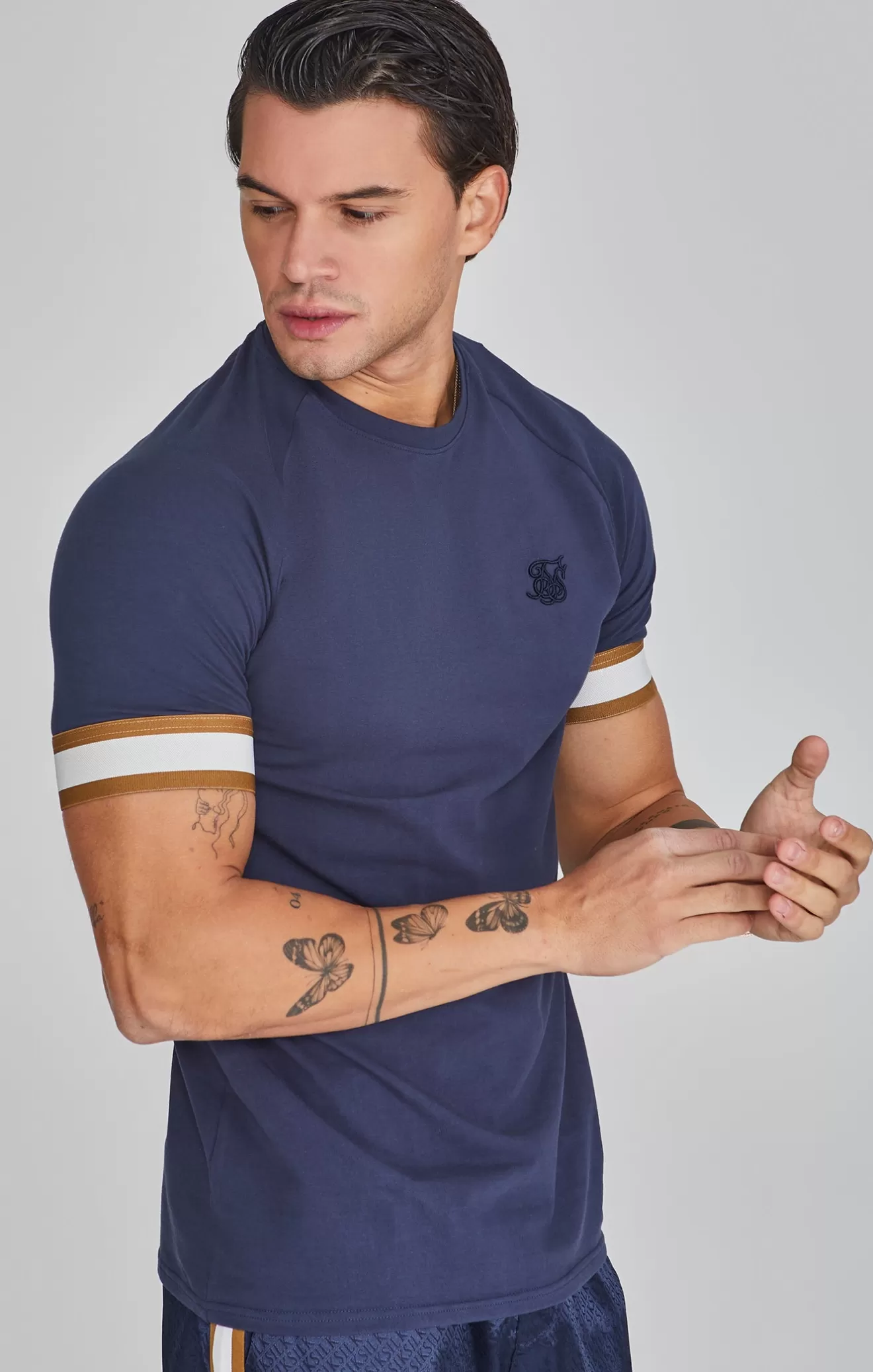 SikSilk T-Shirts^Navy Tech T-Shirt