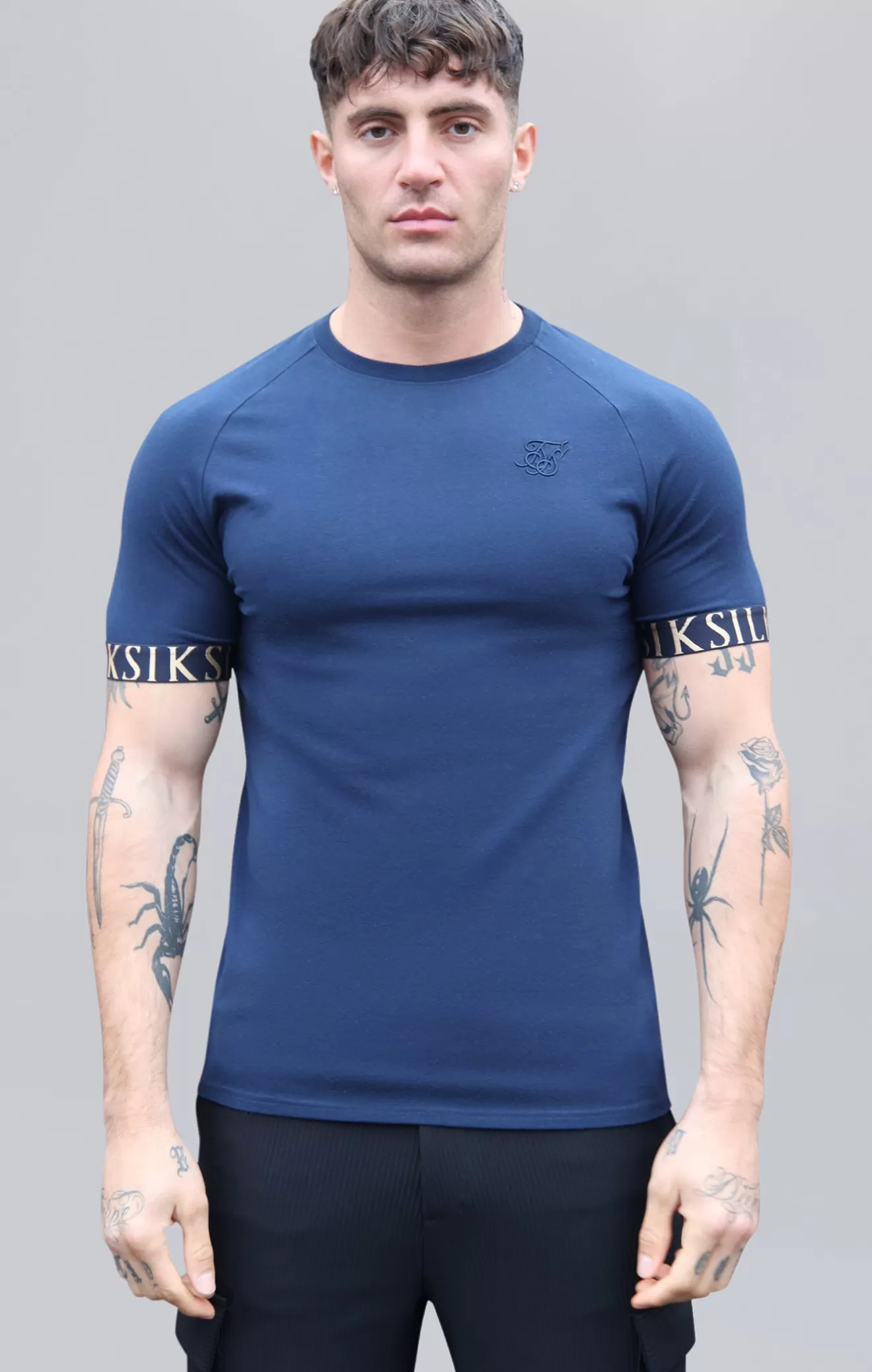 SikSilk T-Shirts^Navy Tech T-Shirt