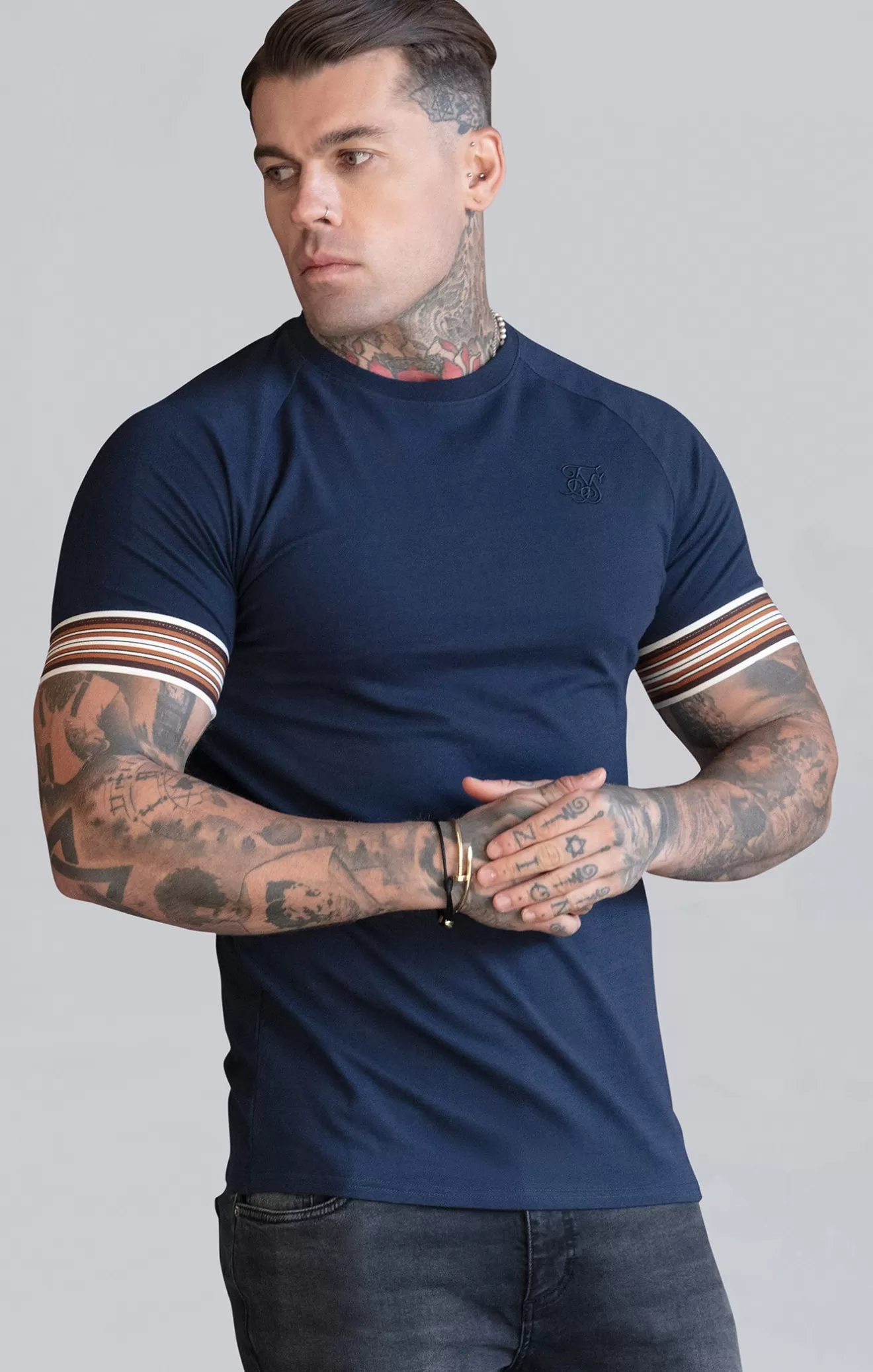 SikSilk T-Shirts^Navy Tech T-Shirt