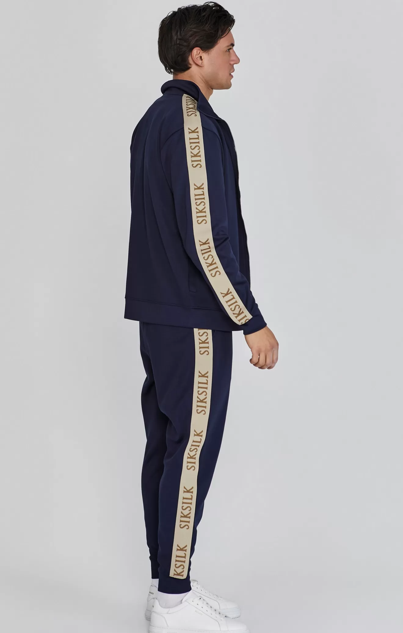 SikSilk Hoodies^Navy Track Top