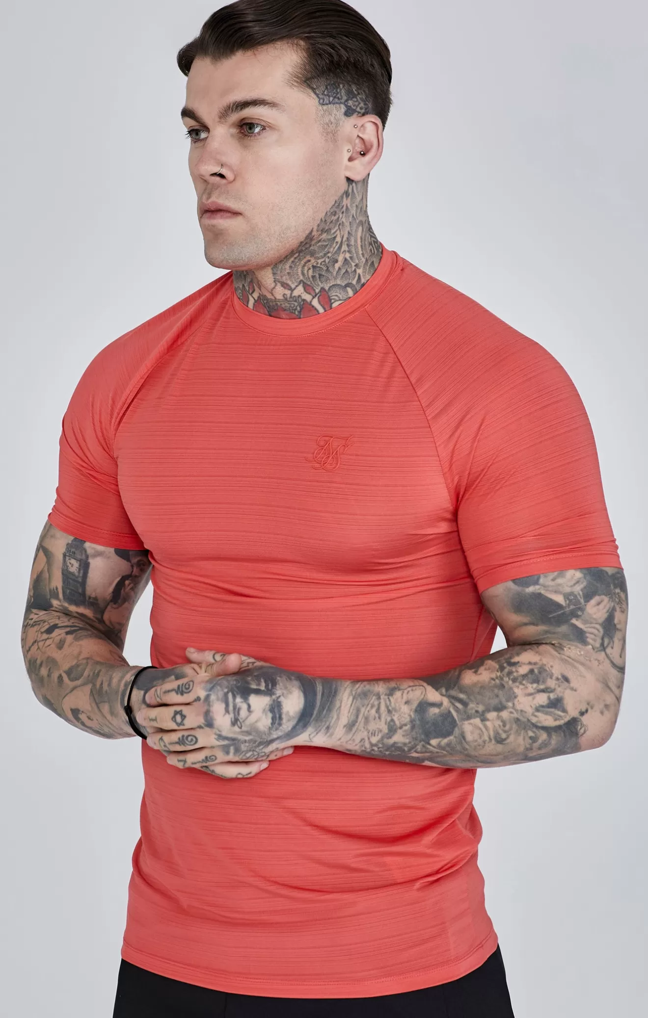 SikSilk T-Shirts^Orange Muscle Fit T-Shirt