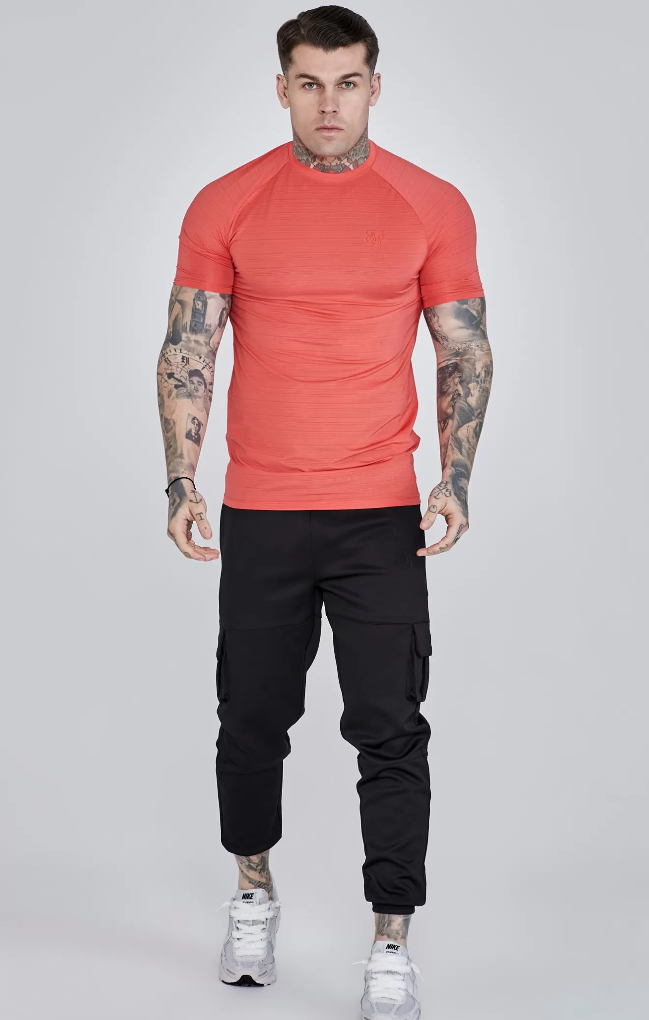 SikSilk T-Shirts^Orange Muscle Fit T-Shirt