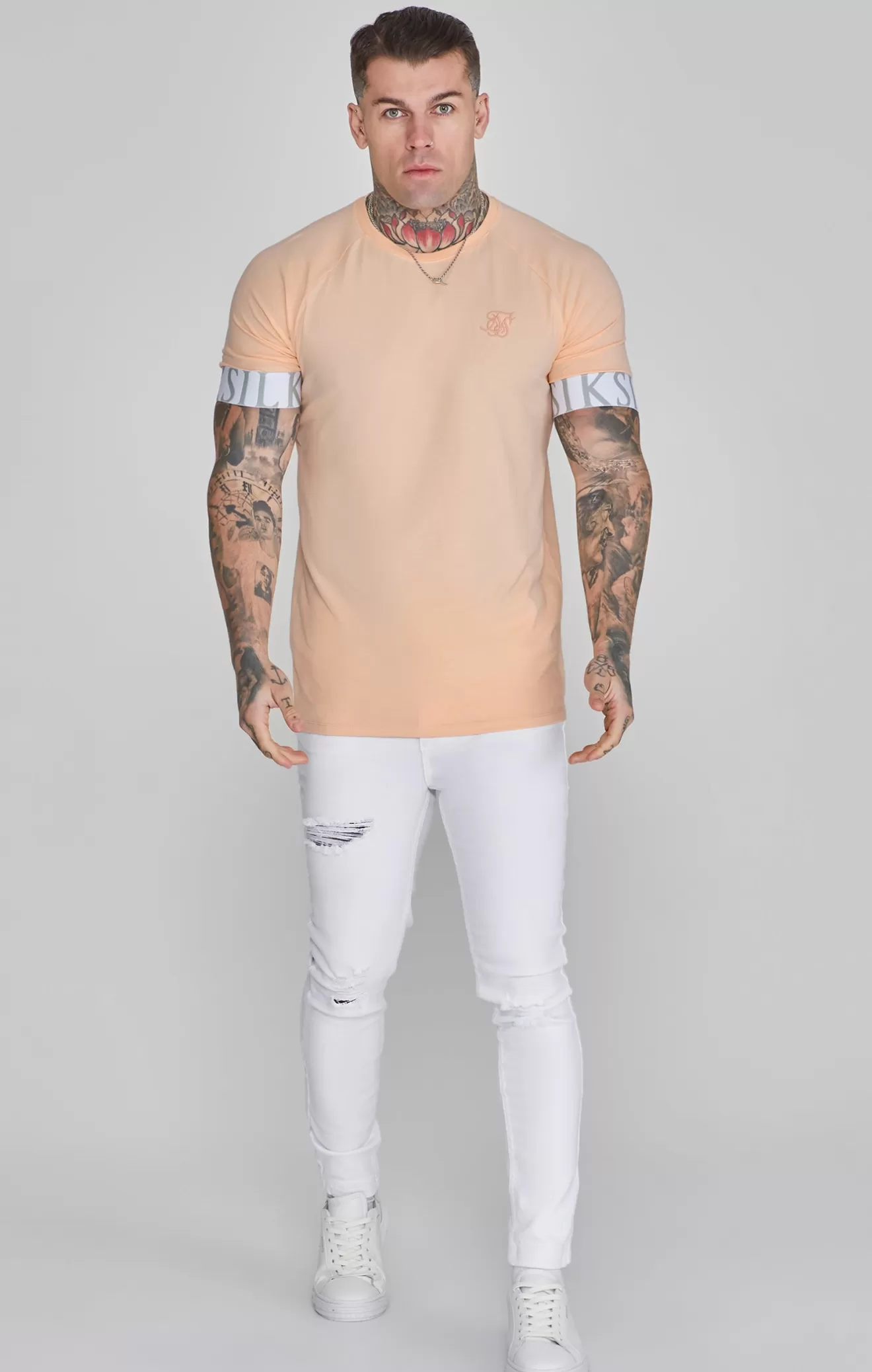 SikSilk T-Shirts^Peach Tech T-Shirt
