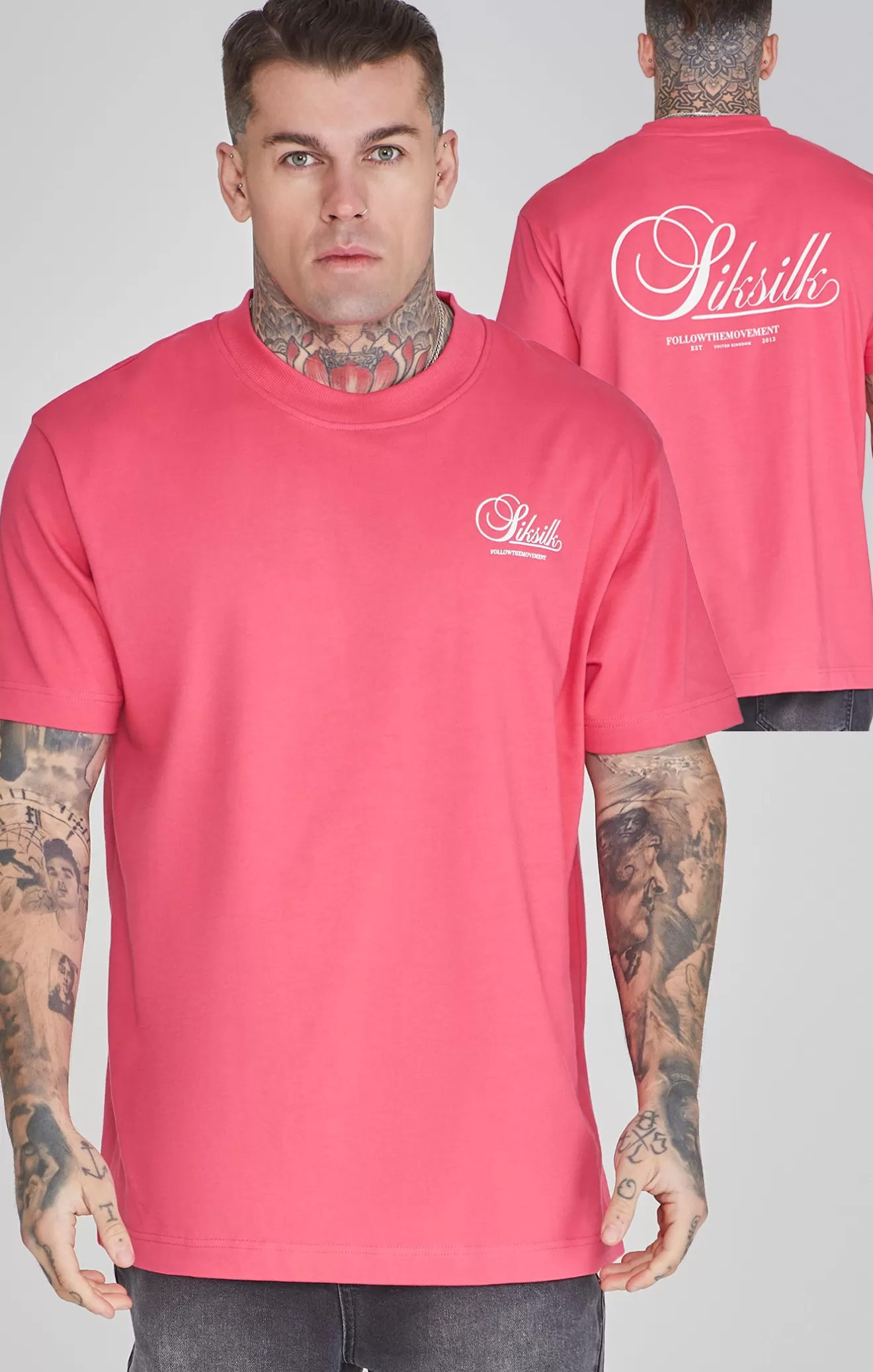 SikSilk T-Shirts^Pink Graphic T-Shirt